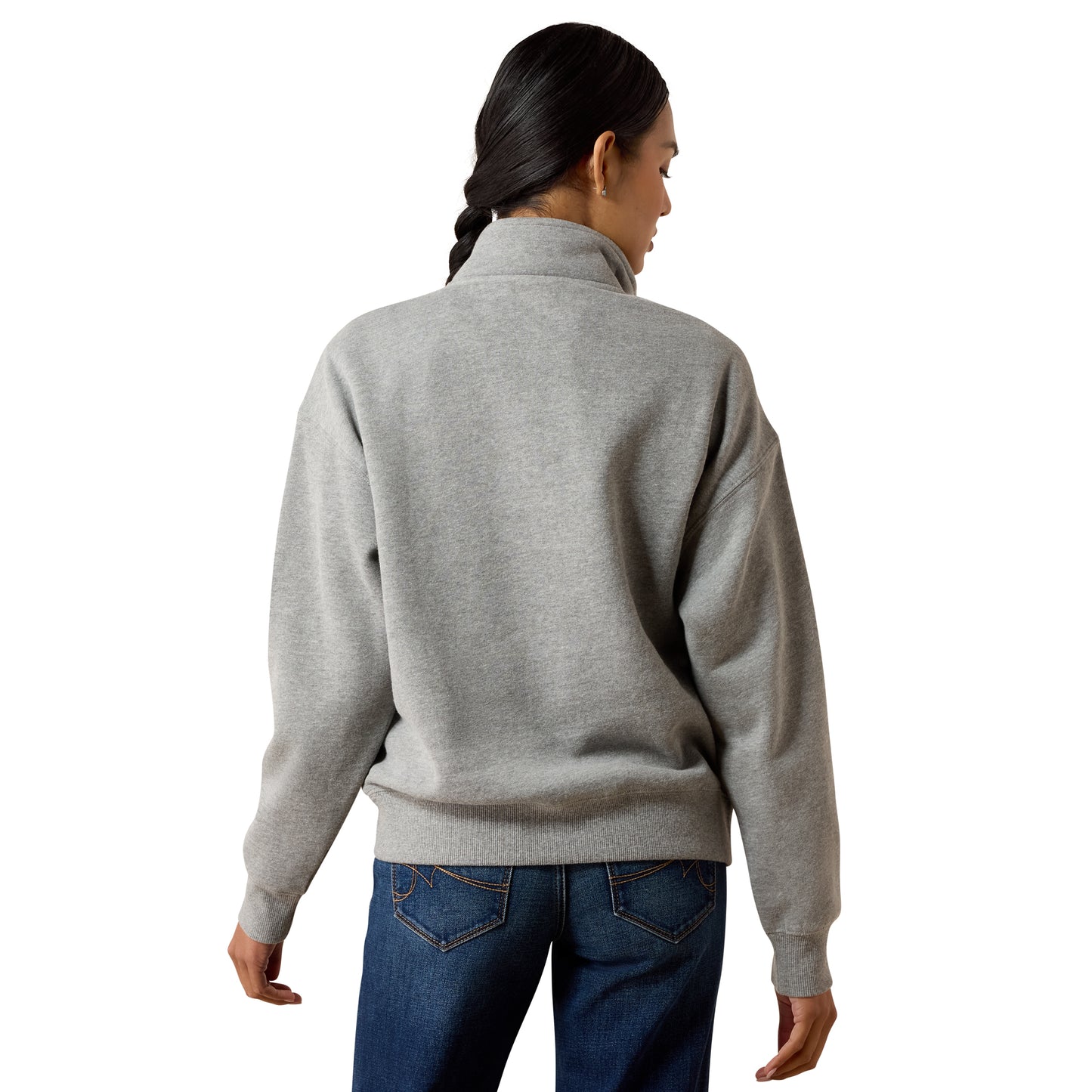 Ariat Ladies Selena Heather Grey 1/2 Zip Sweatshirt 10079347