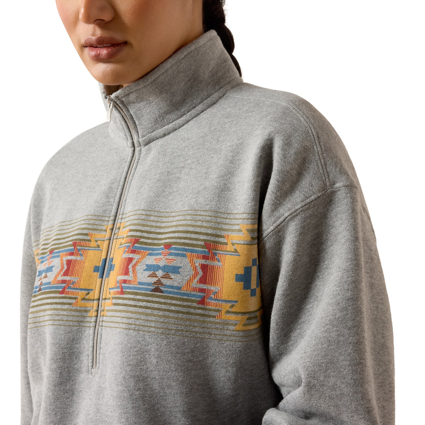 Ariat Ladies Selena Heather Grey 1/2 Zip Sweatshirt 10079347