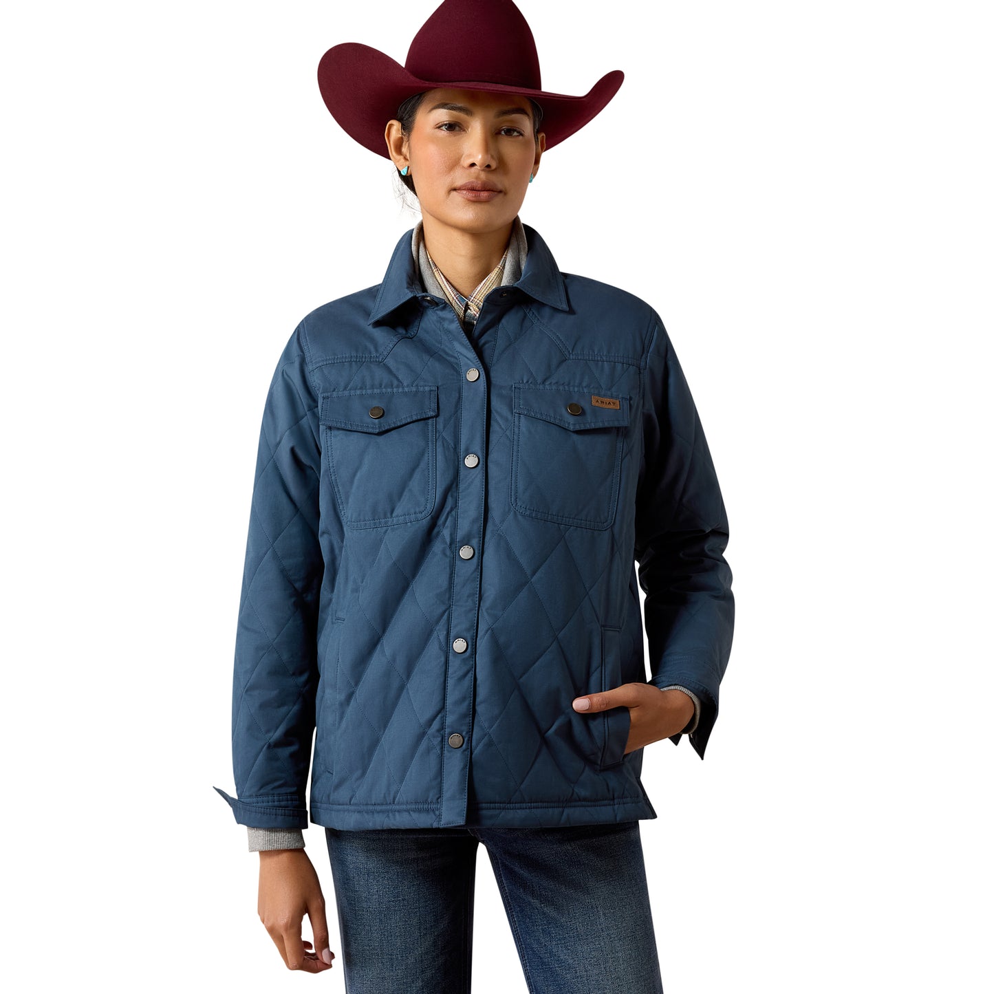 Ariat Ladies Grizzly Midnight Navy Quilted Barn Jacket 10079351