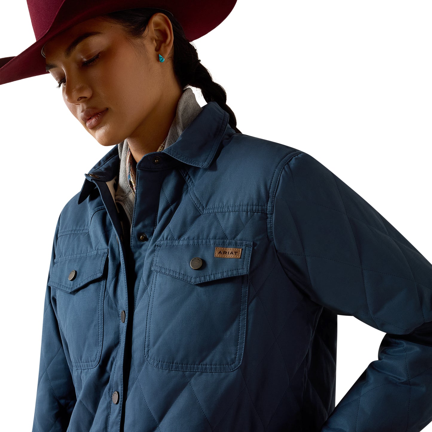 Ariat Ladies Grizzly Midnight Navy Quilted Barn Jacket 10079351