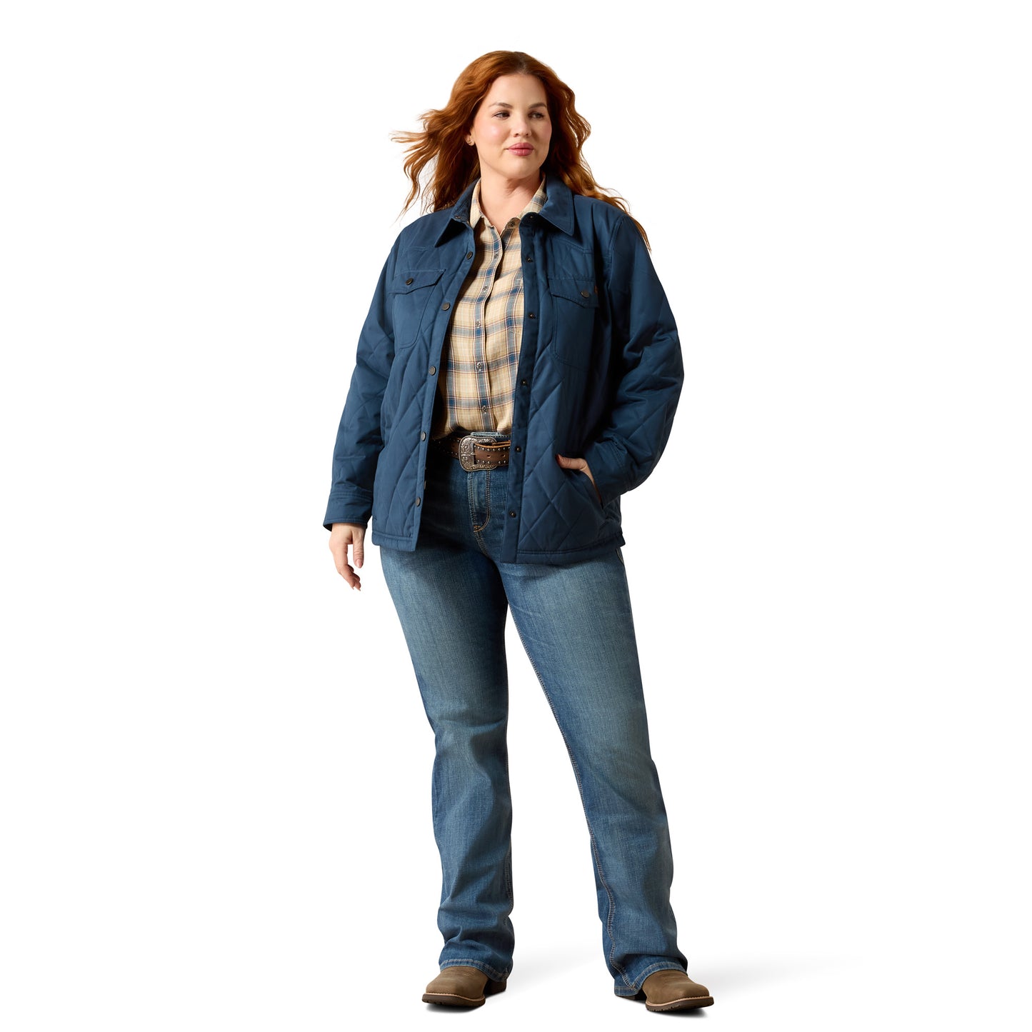 Ariat Ladies Grizzly Midnight Navy Quilted Barn Jacket 10079351