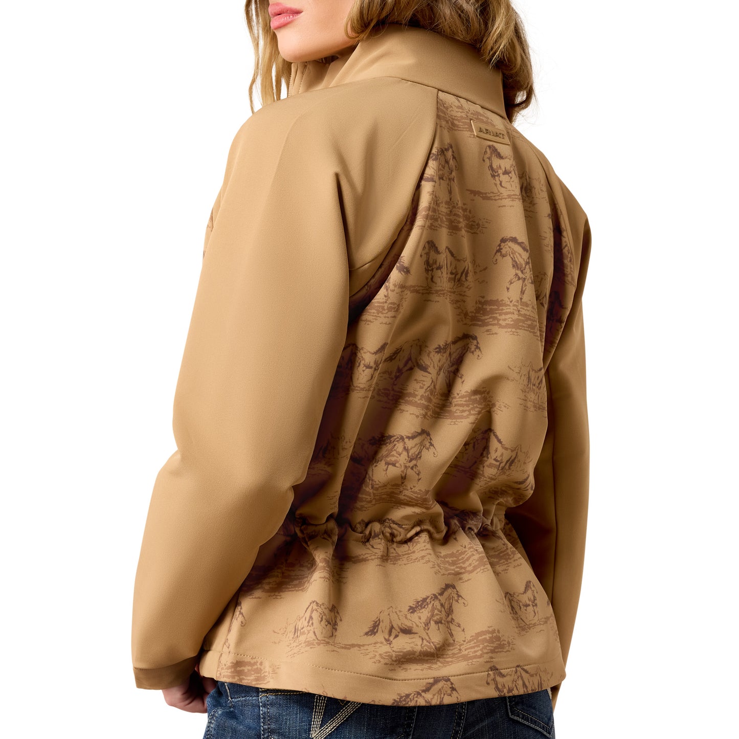 Ariat Ladies Tigers Eye Wild Horses Print Beige Jacket 10079393