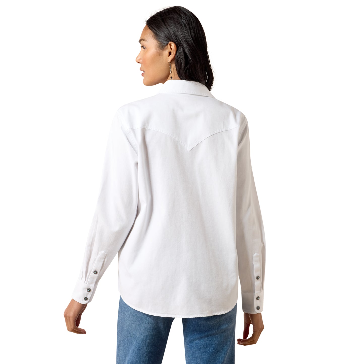 Ariat Ladies Silver Horizon White Western Snap Shirt 10079428