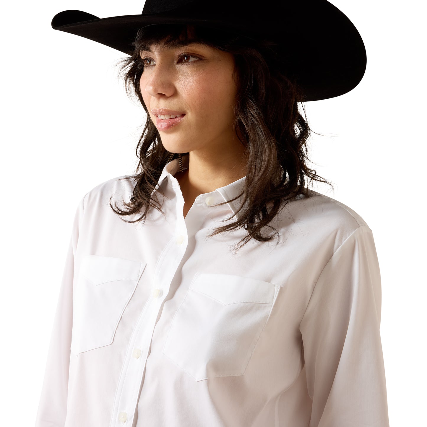 Ariat Ladies Everything Solid White Button Down Shirt 10079429
