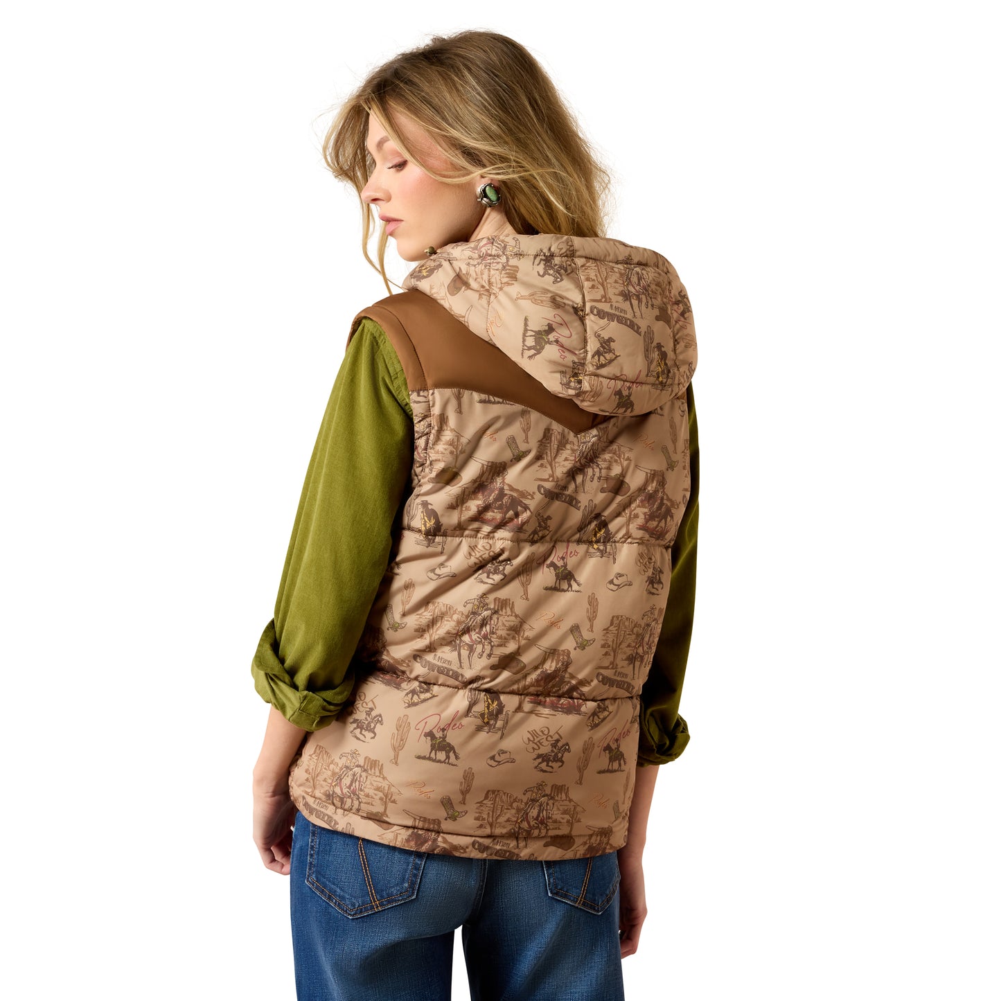 Ariat Ladies Retro Rodeo Dachshund Frontier Puffer Vest 10079451