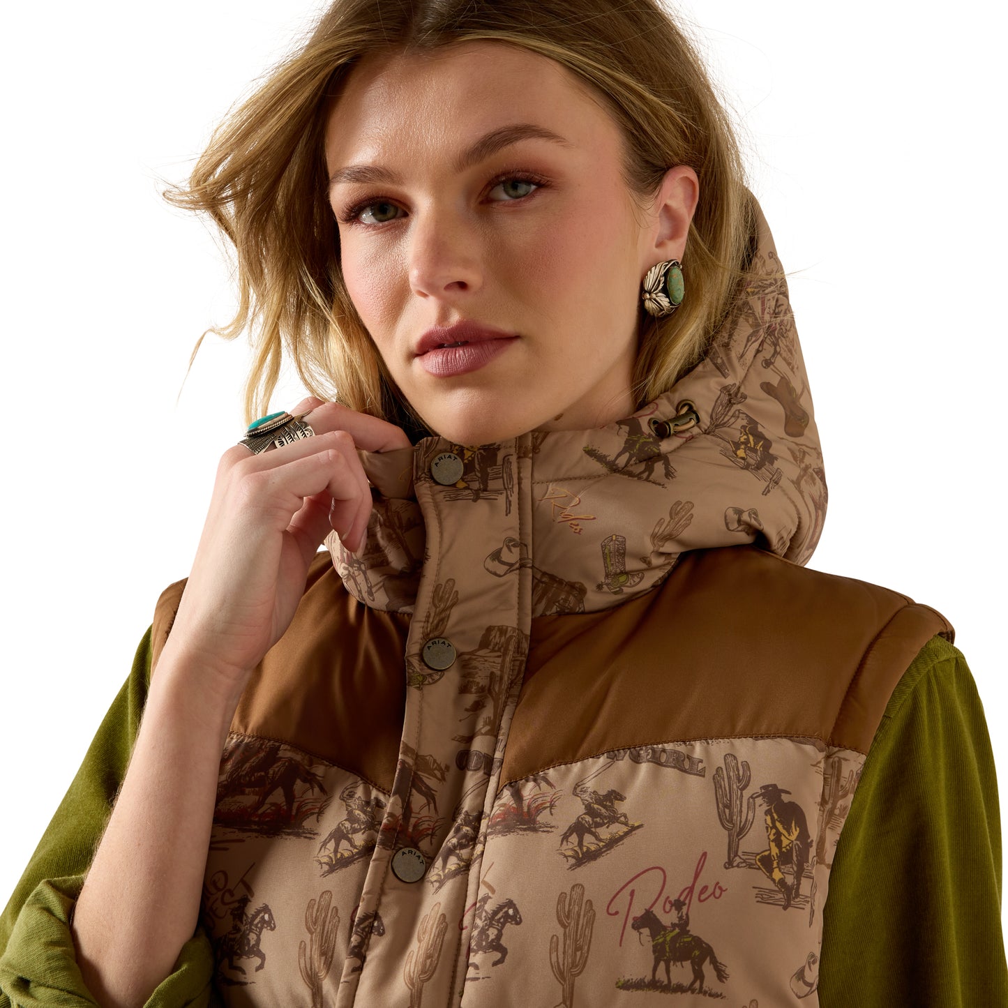 Ariat Ladies Retro Rodeo Dachshund Frontier Puffer Vest 10079451