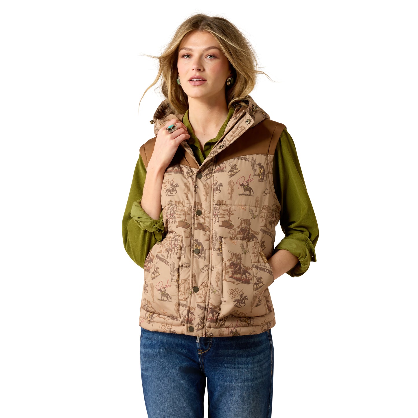 Ariat Ladies Retro Rodeo Dachshund Frontier Puffer Vest 10079451