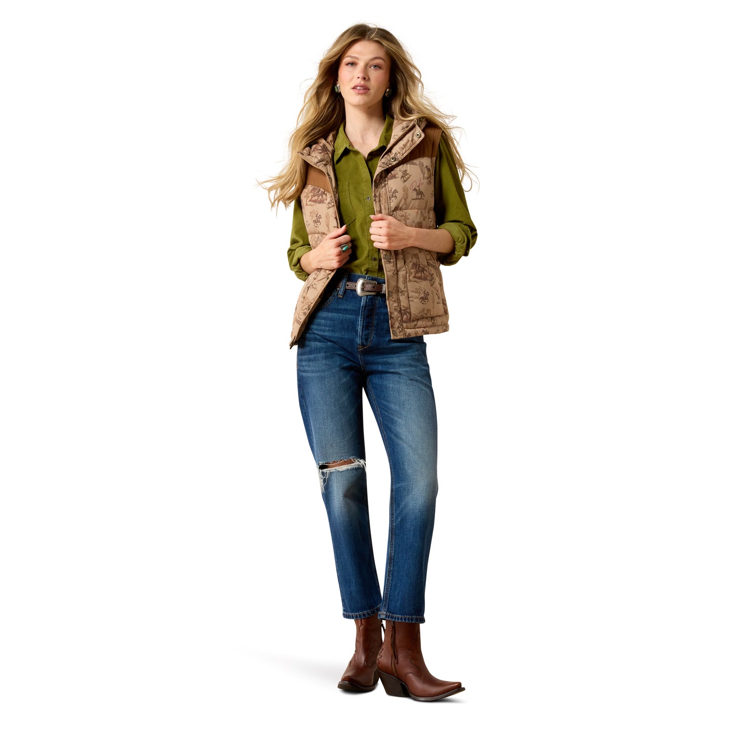 Ariat Ladies Retro Rodeo Dachshund Frontier Puffer Vest 10079451