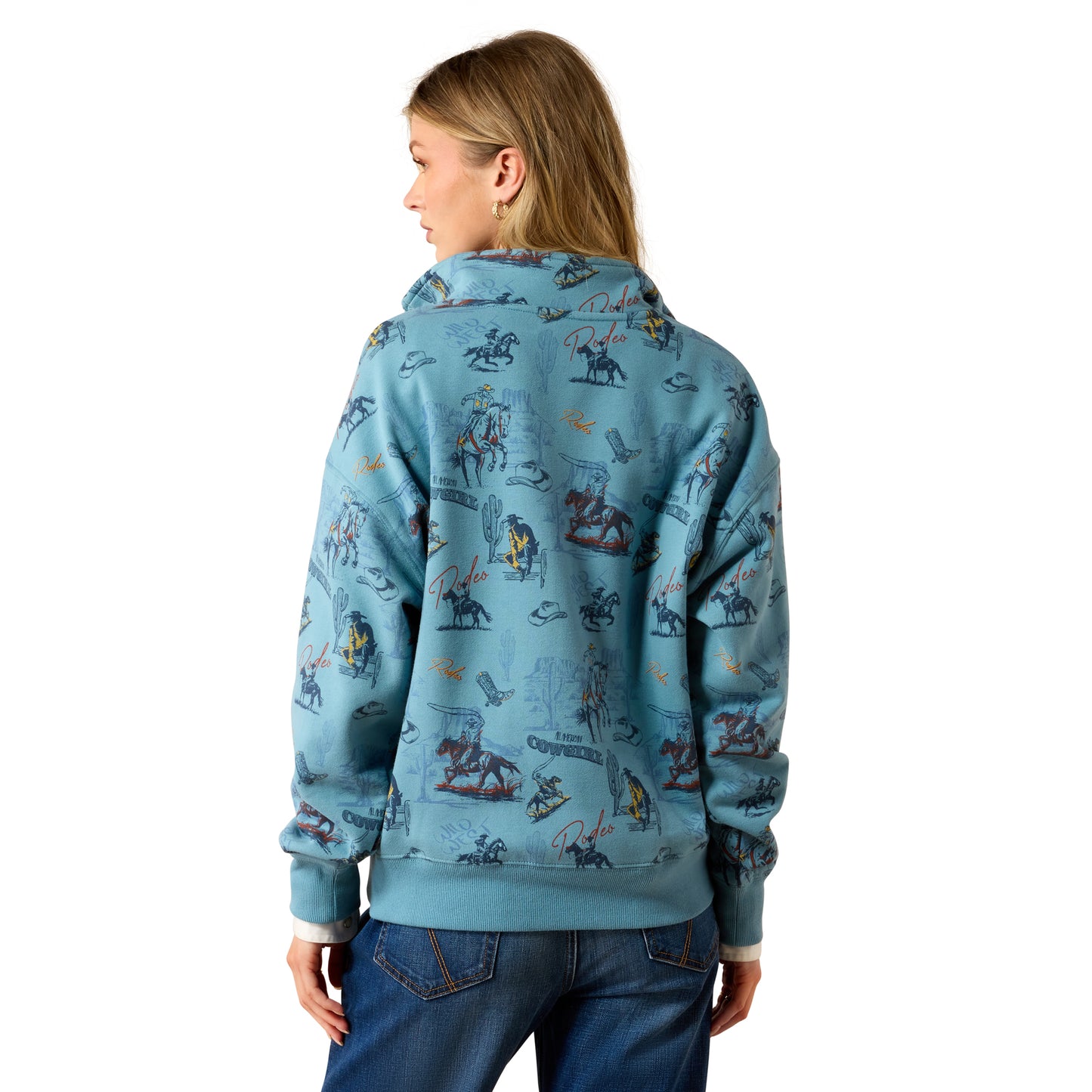Ariat Ladies Retro Rodeo Painted 1/2 Zip Sweatshirt 10079452