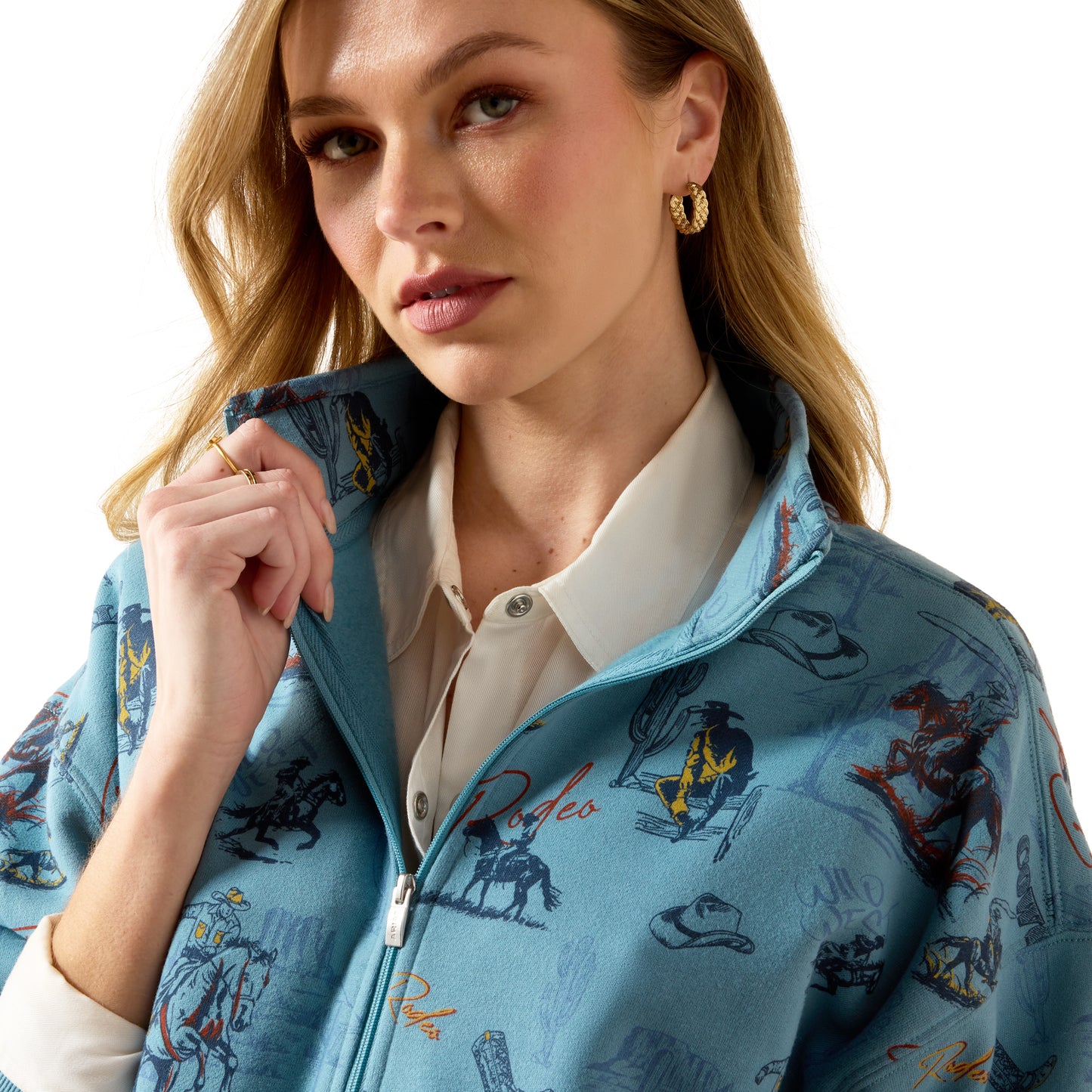 Ariat Ladies Retro Rodeo Painted 1/2 Zip Sweatshirt 10079452