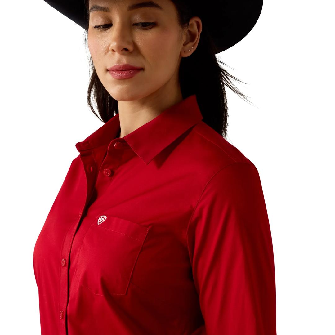 Ariat Ladies Savvy Red Team Kirby Button Down 10079477 detail01