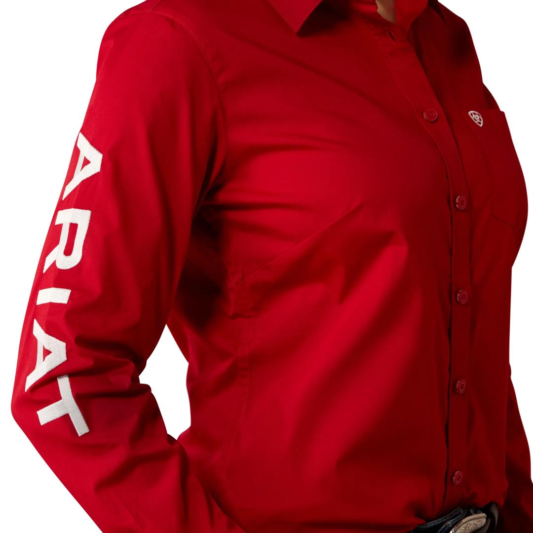 Ariat Ladies Savvy Red Team Kirby Button Down 10079477 detail02