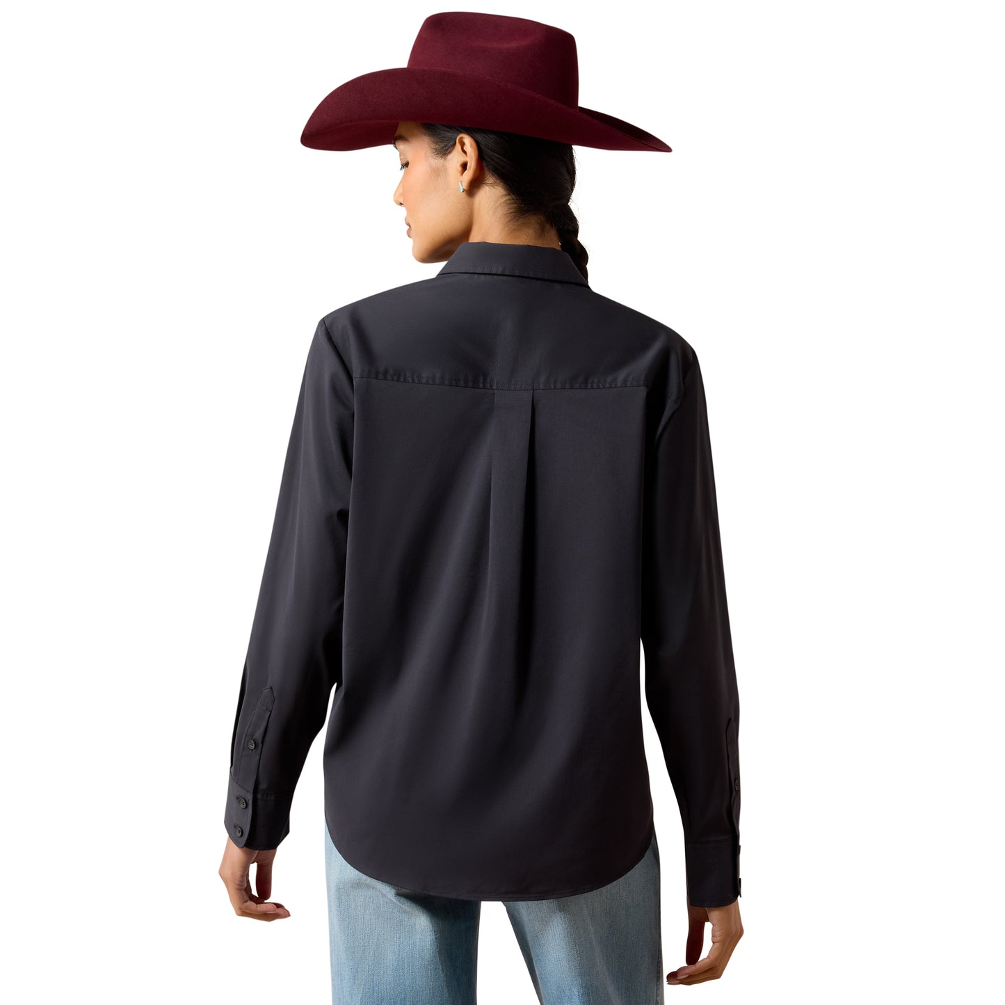 Ariat Ladies Everything Solid Black Button Down Shirt 10079508