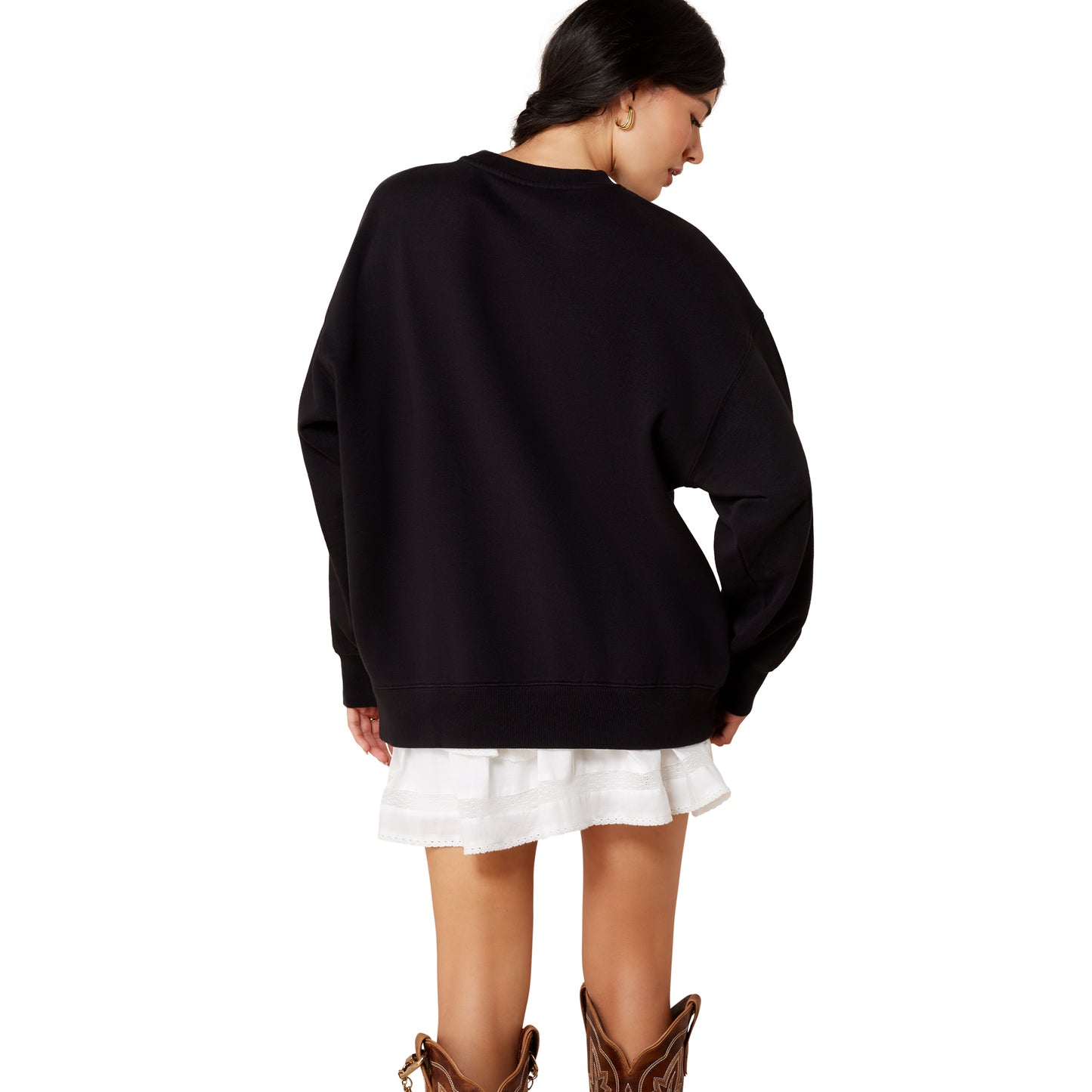 Ariat Ladies Black Oversized Fleece Sweatshirt 10079509