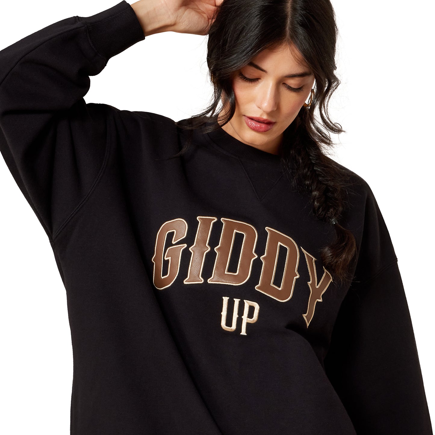 Ariat Ladies Black Oversized Fleece Sweatshirt 10079509