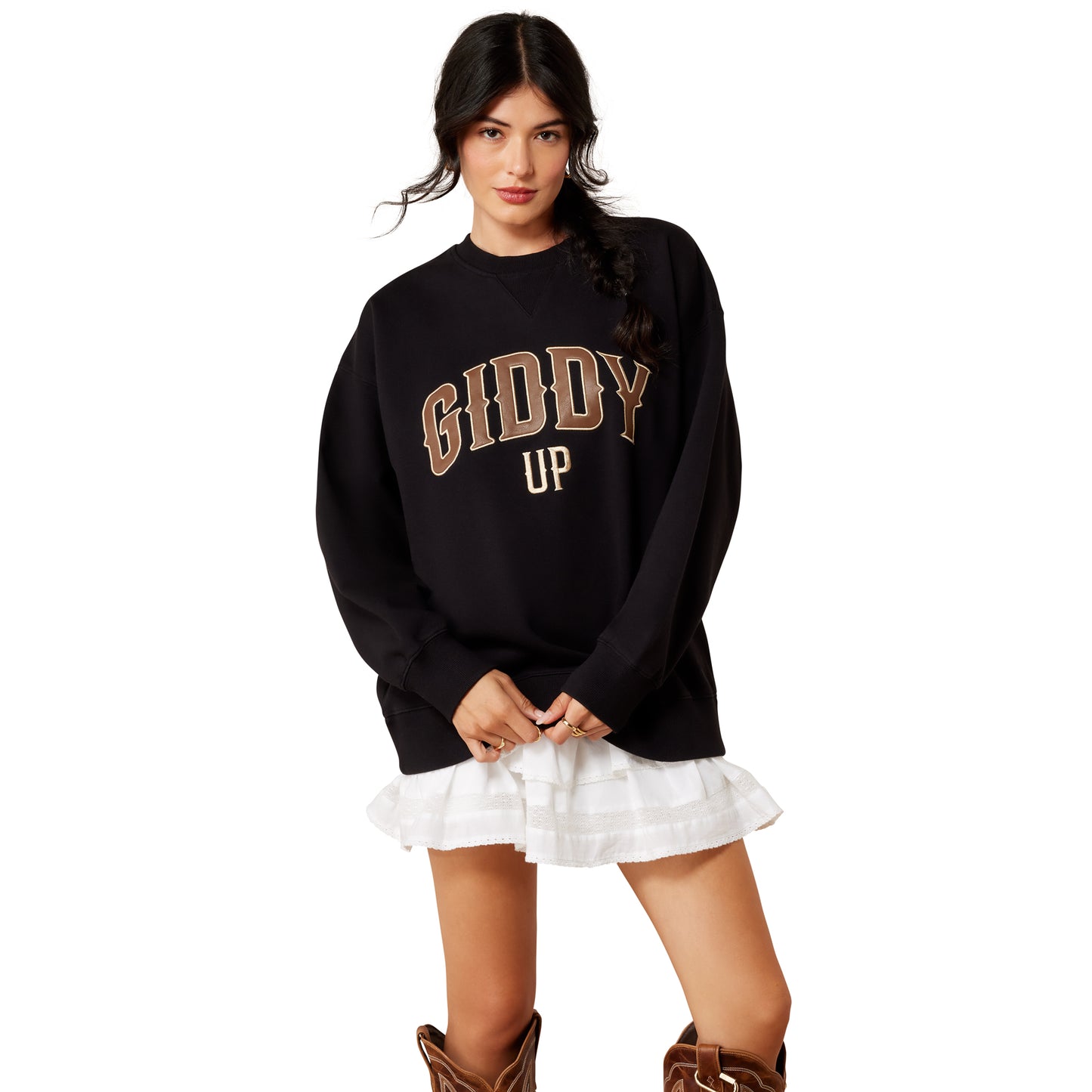 Ariat Ladies Black Oversized Fleece Sweatshirt 10079509