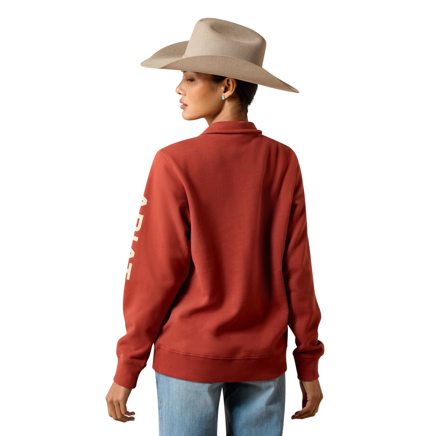 Ariat Ladies Foundation Logo Burnt Henna 1/2 Zip Sweatshirt 10079517