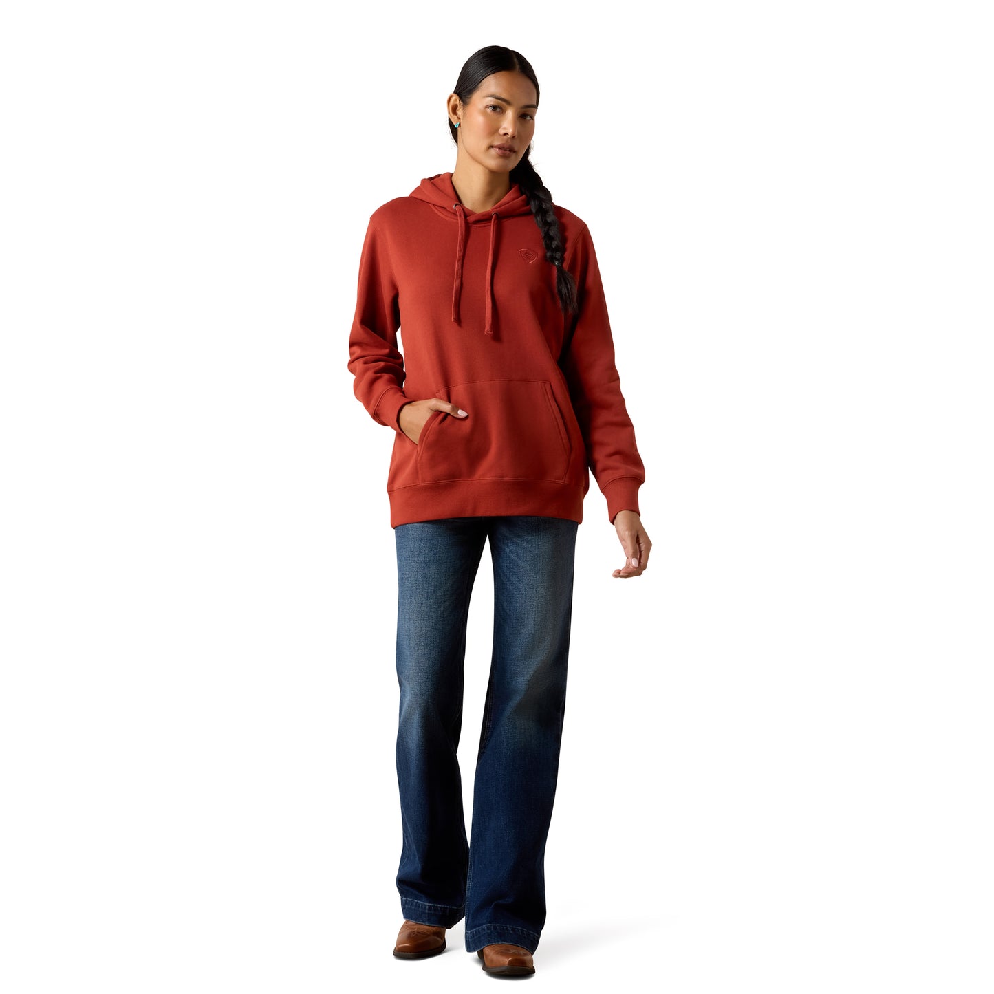 Ariat Ladies Logo 2.0 Burnt Henna Fleece Hoodie 10079518