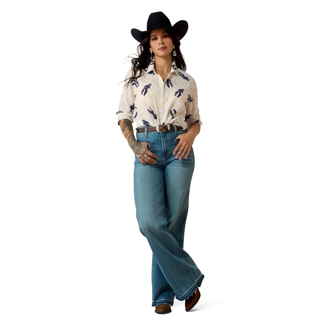 Ariat Ladies Buckaroo Boss Homestyle Button Down 10079520 full