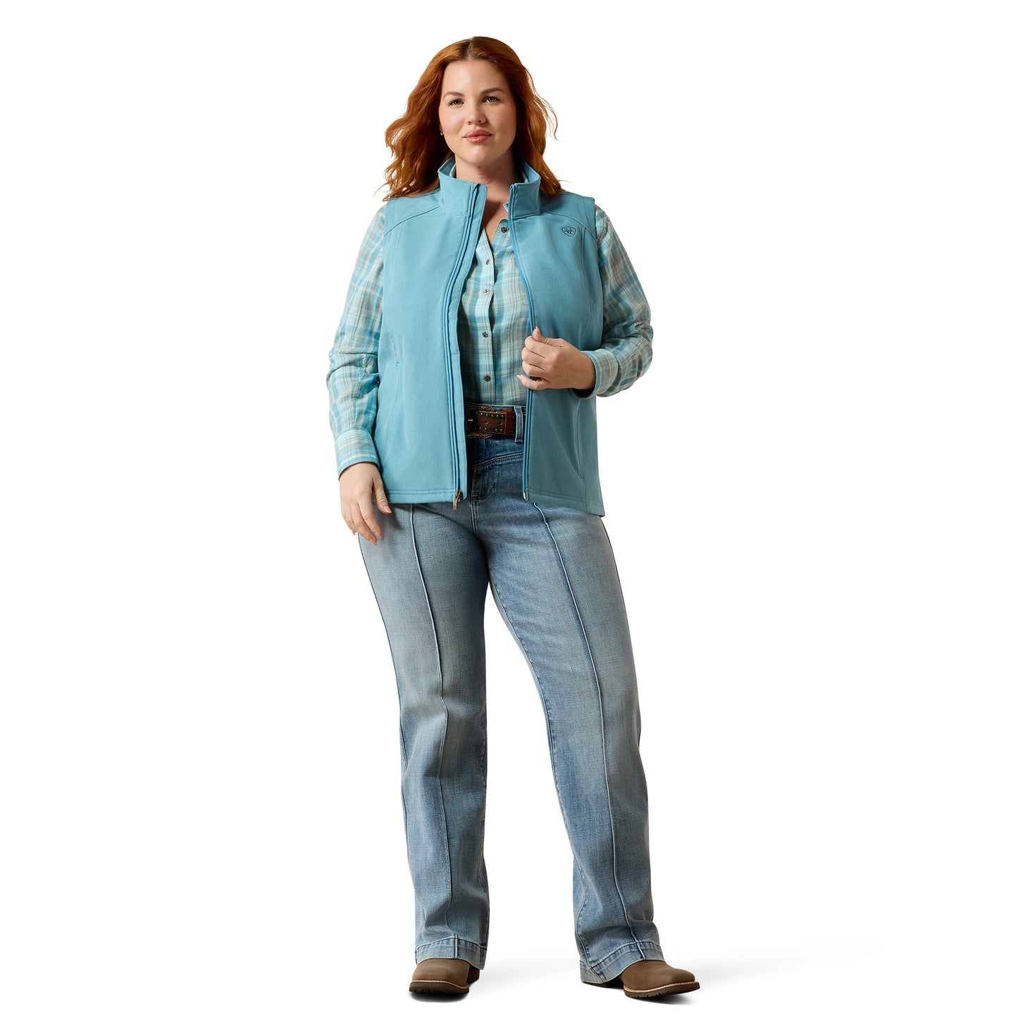 Ariat Ladies Adriatic Blue Heather Logo Softshell Vest 10079559
