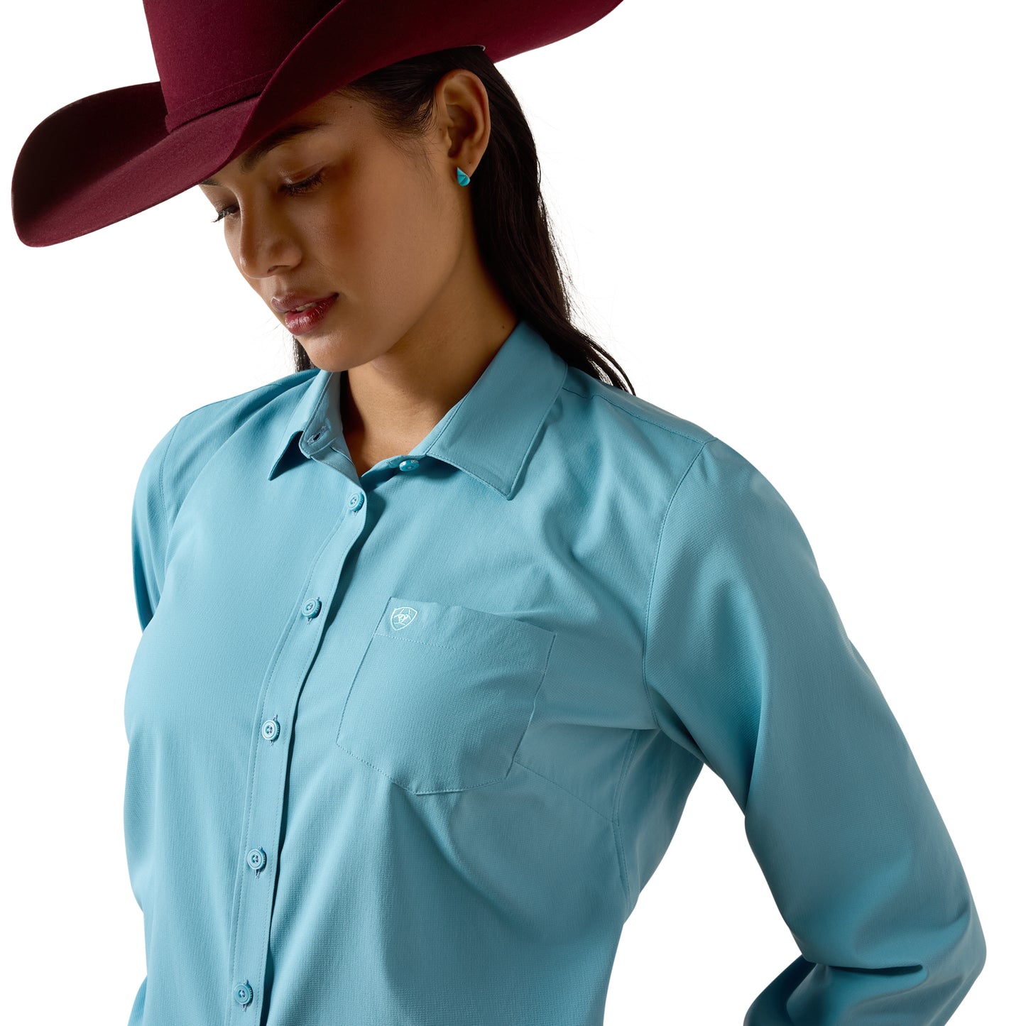 Ariat Ladies Kirby Pro Adriatic Blue Button Down Shirt 10079564