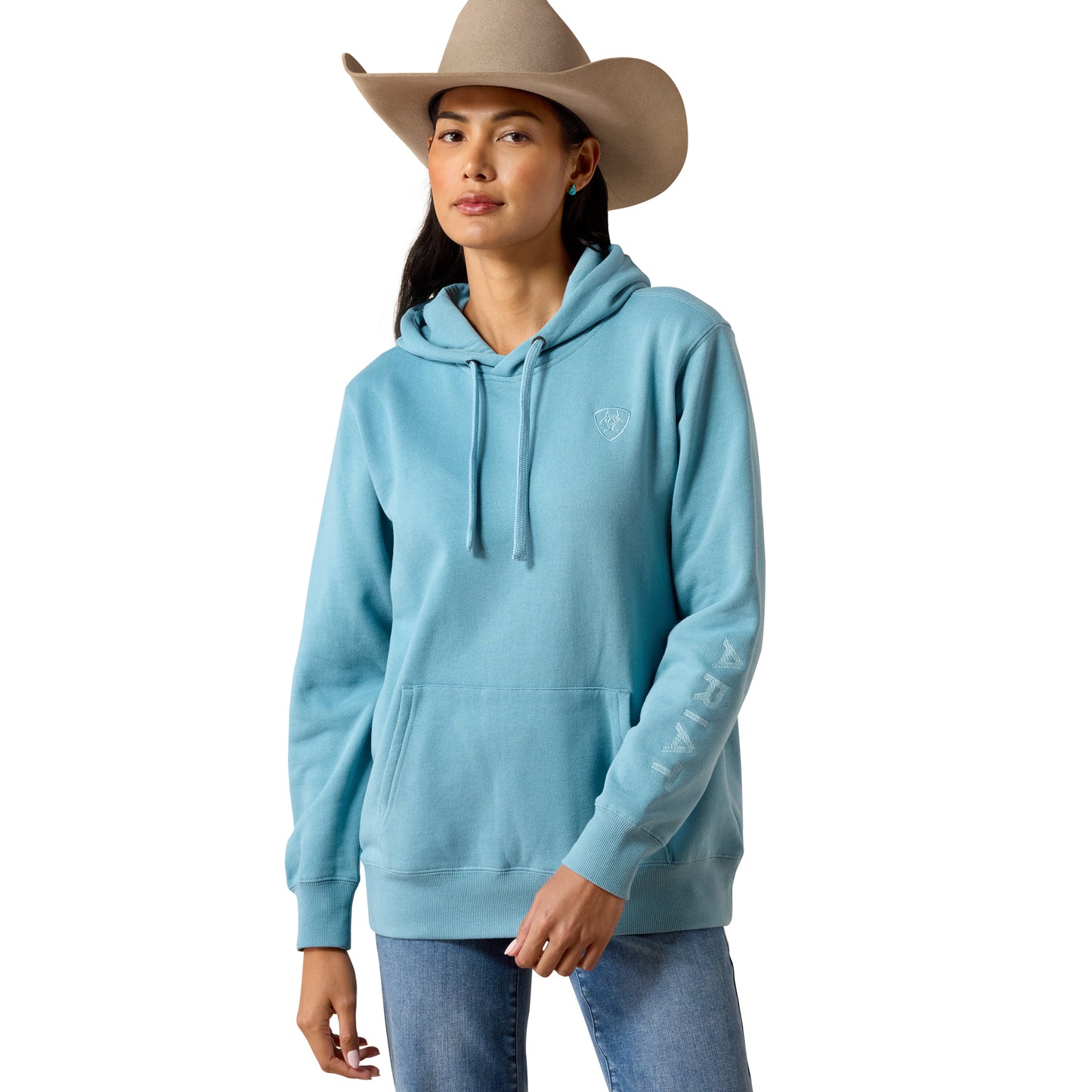 Ariat Ladies Logo 2.0 Adriatic Blue Fleece Hoodie 10079565