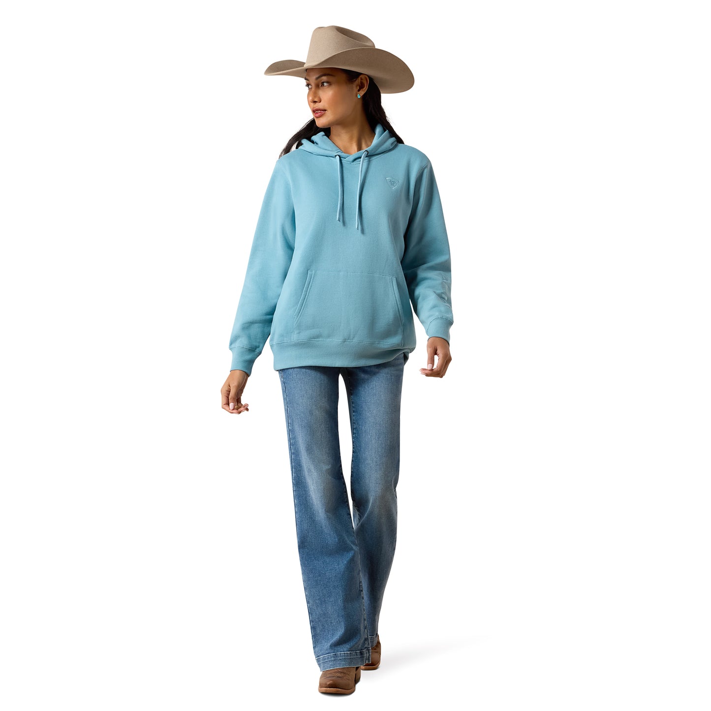 Ariat Ladies Logo 2.0 Adriatic Blue Fleece Hoodie 10079565