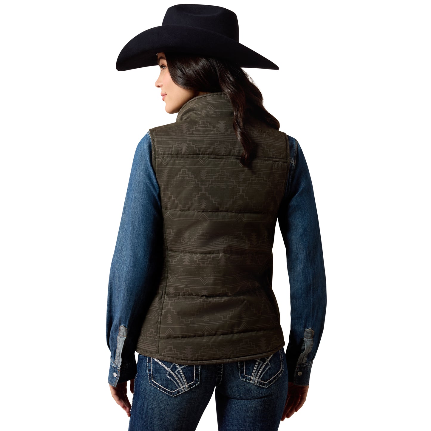 Ariat Ladies Beluga Rockwell Print Grizzly Quilted Vest 10079576