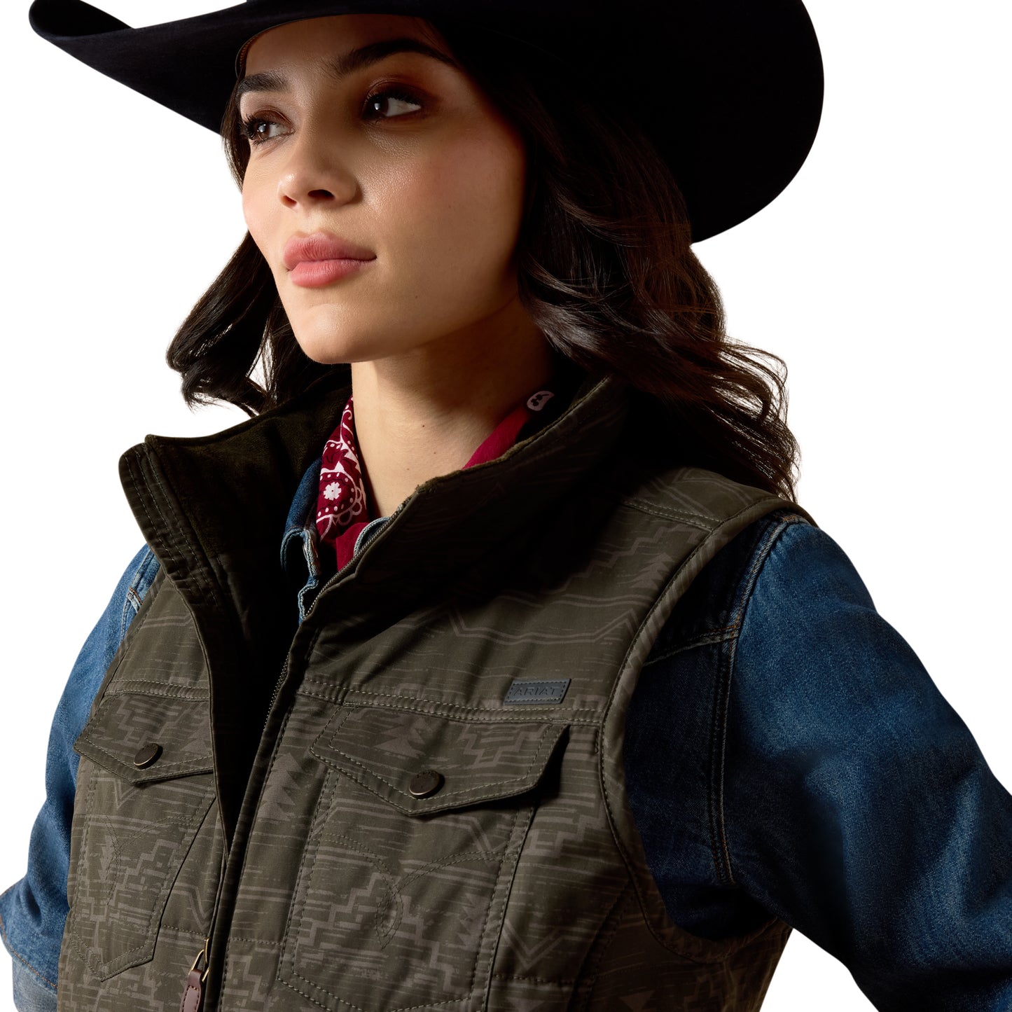 Ariat Ladies Beluga Rockwell Print Grizzly Quilted Vest 10079576