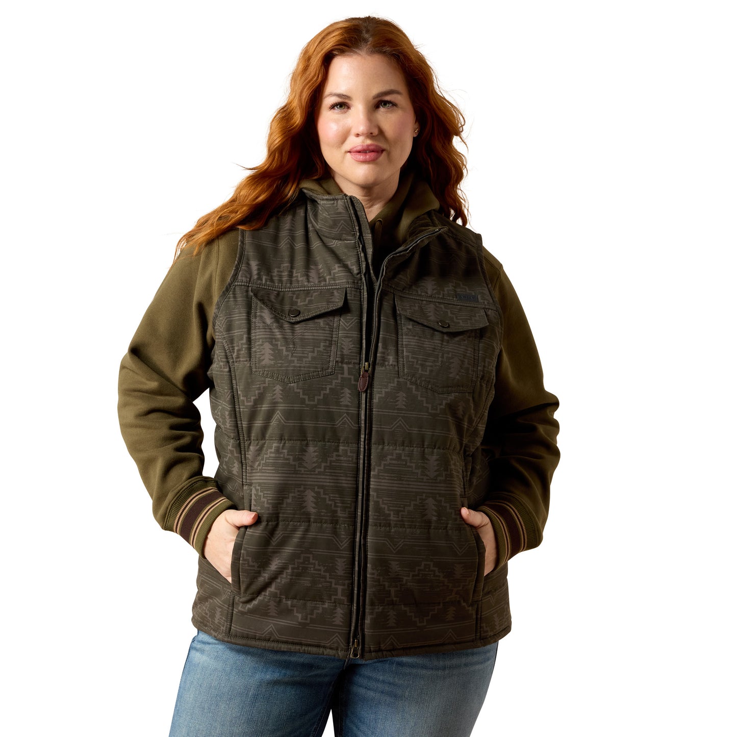 Ariat Ladies Beluga Rockwell Print Grizzly Quilted Vest 10079576