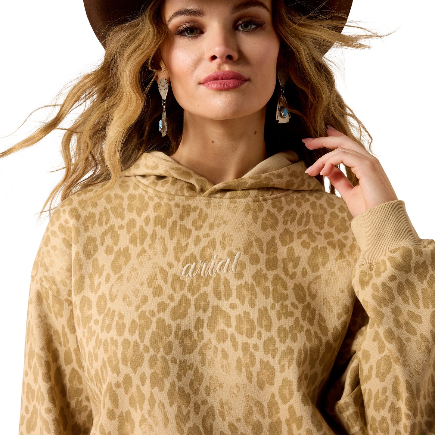 Ariat Ladies Essential Faded Leopard Fleece Hoodie 10079584