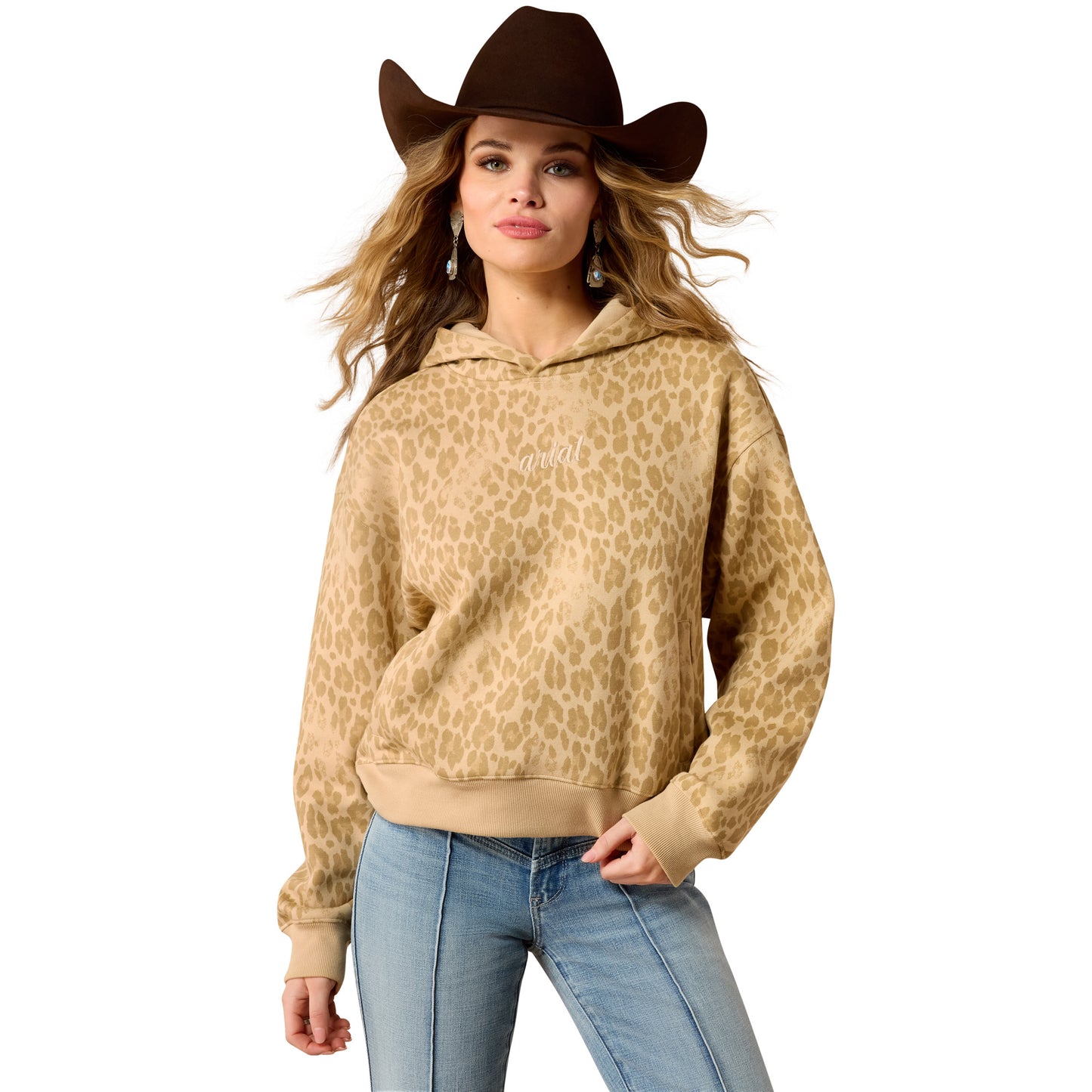Ariat Ladies Essential Faded Leopard Fleece Hoodie 10079584