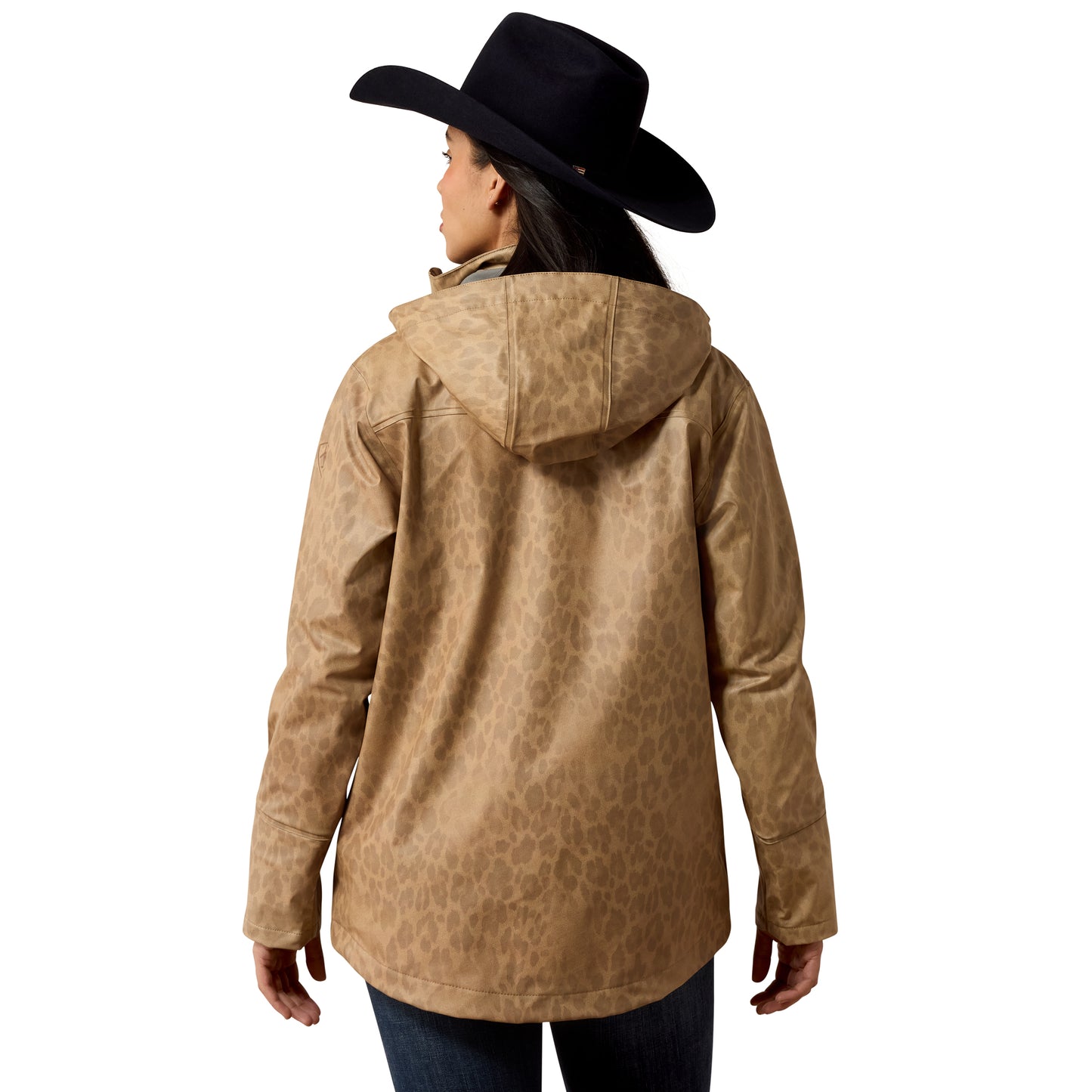 Ariat Ladies Faded Leopard Beige Drizzle Rain Coat 10079586