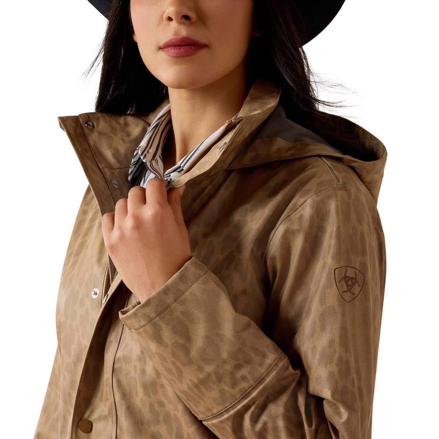 Ariat Ladies Faded Leopard Beige Drizzle Rain Coat 10079586