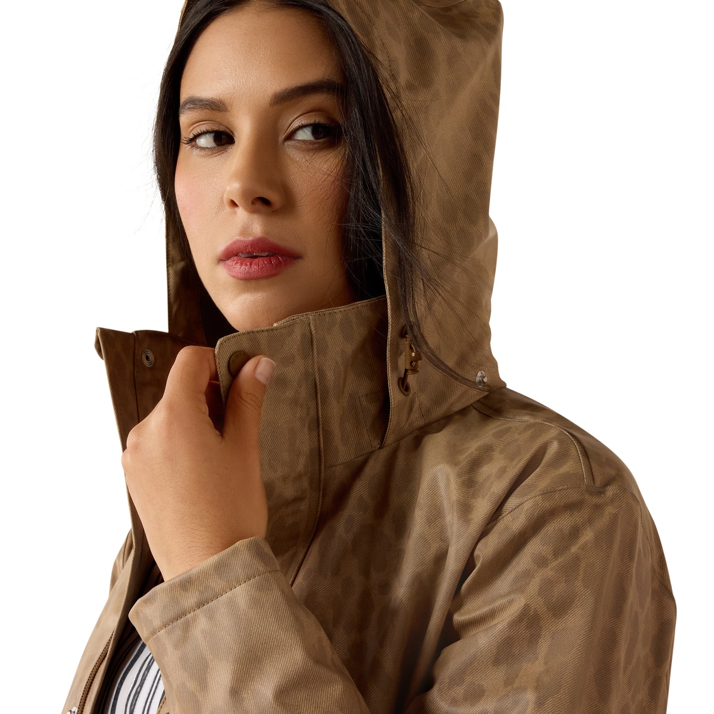 Ariat Ladies Faded Leopard Beige Drizzle Rain Coat 10079586