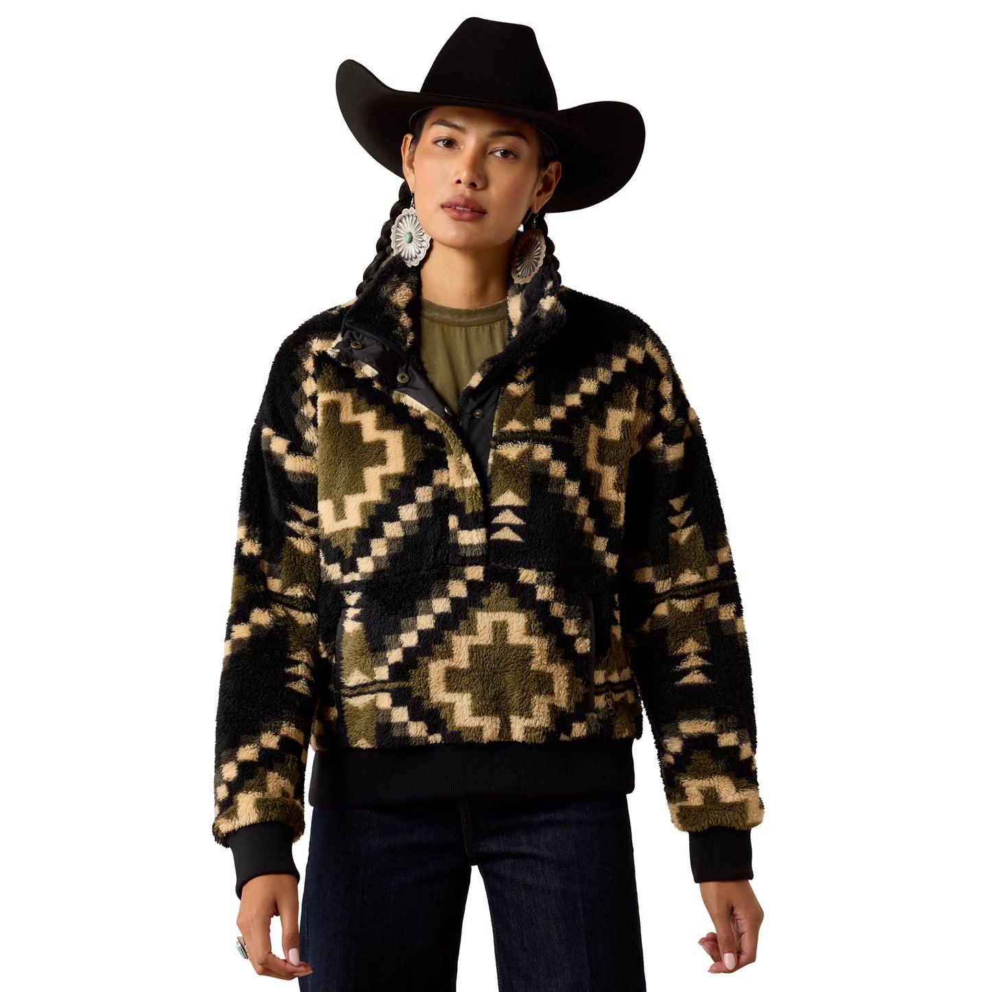 Ariat Ladies Gambit Southwest Print Berber Sweatshirt 10079622