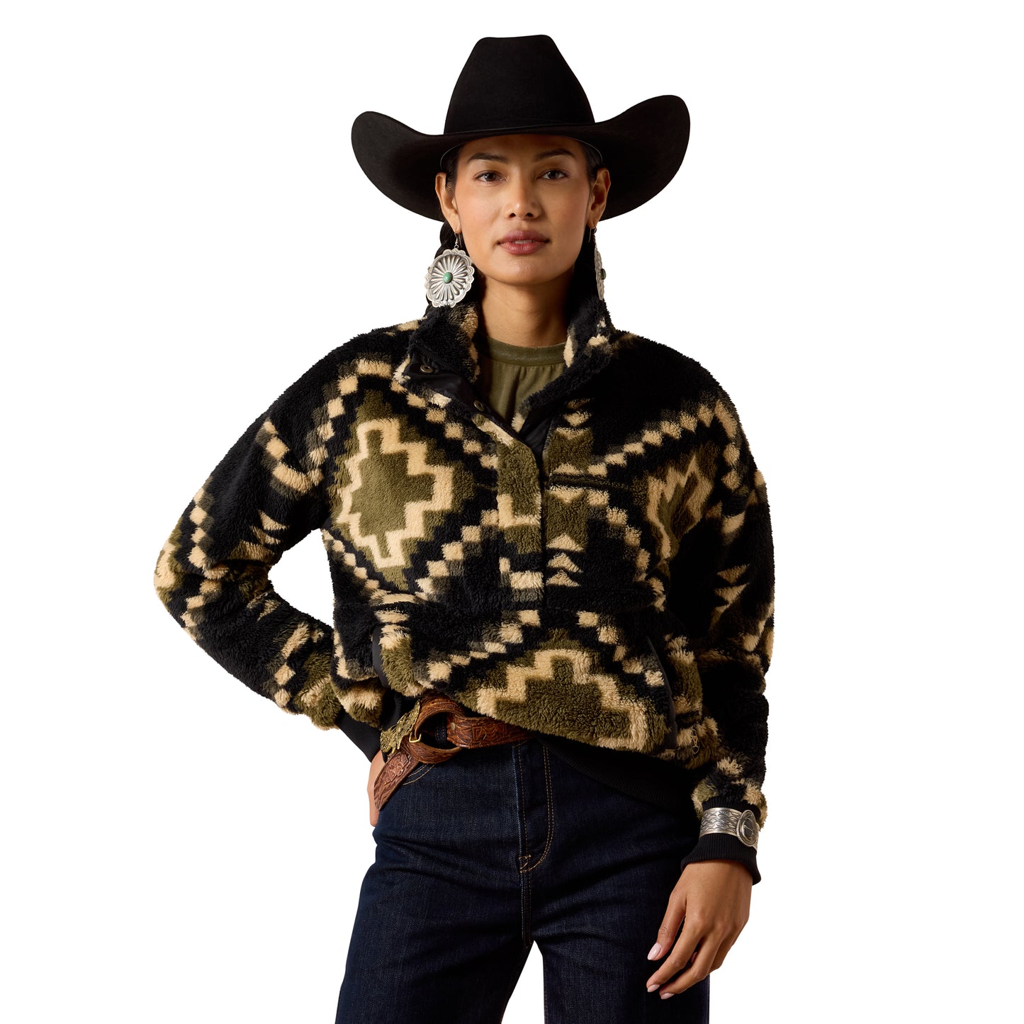 Ariat Ladies Gambit Southwest Print Berber Sweatshirt 10079622