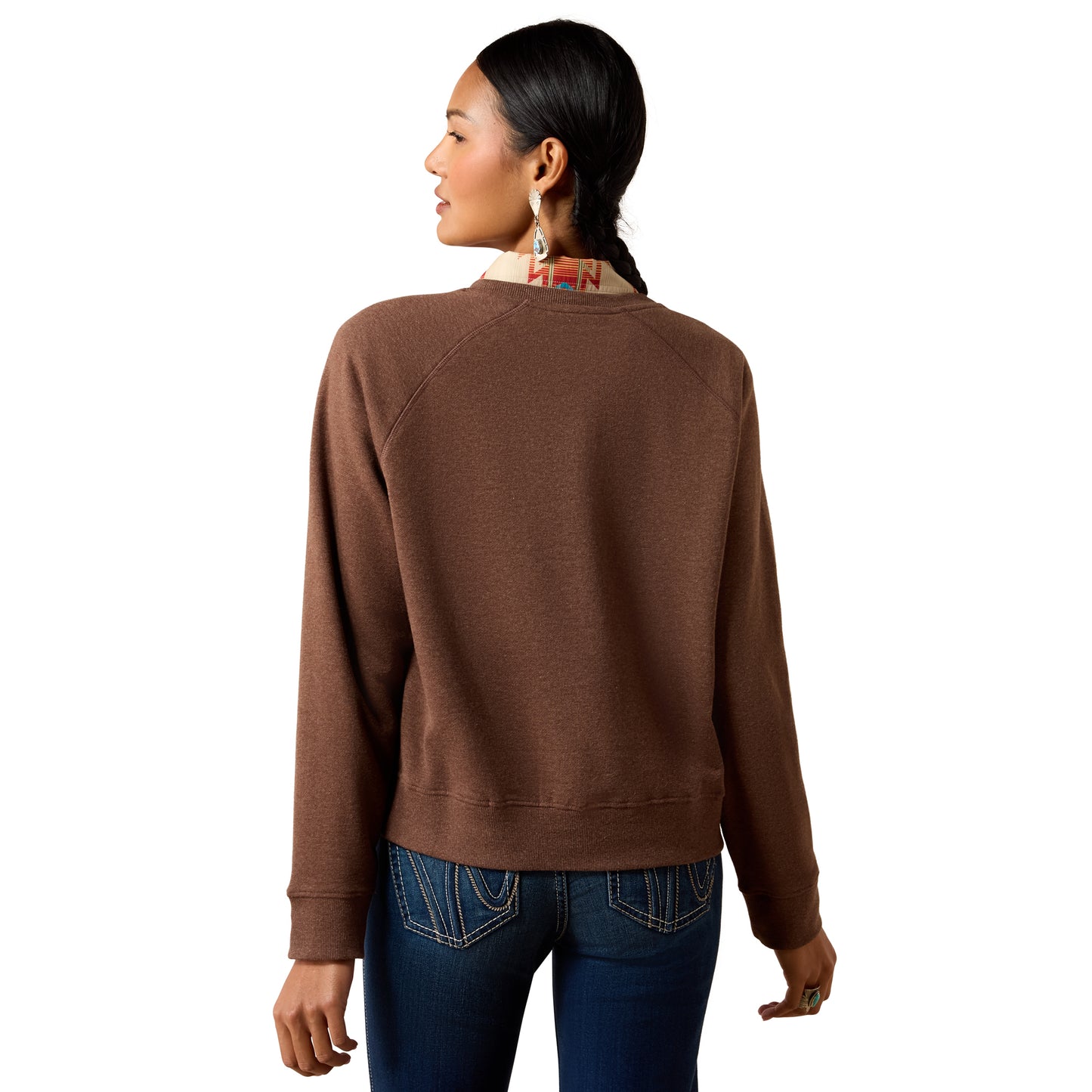 Ariat Ladies Essential Chicory Coffee Heather Crew Sweatshirt 10079633