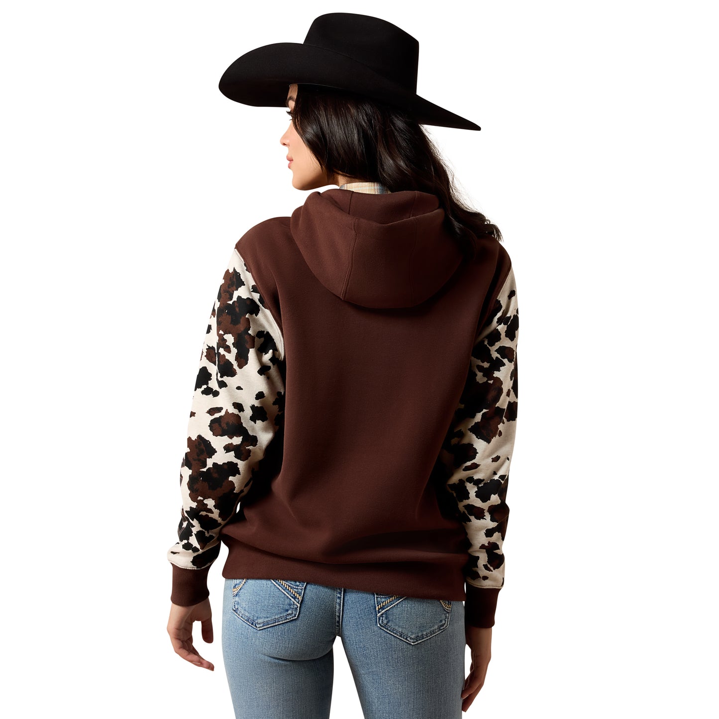 Ariat Ladies Logo 2.0 Chicory Coffee Printed Fleece Hoodie 10079635