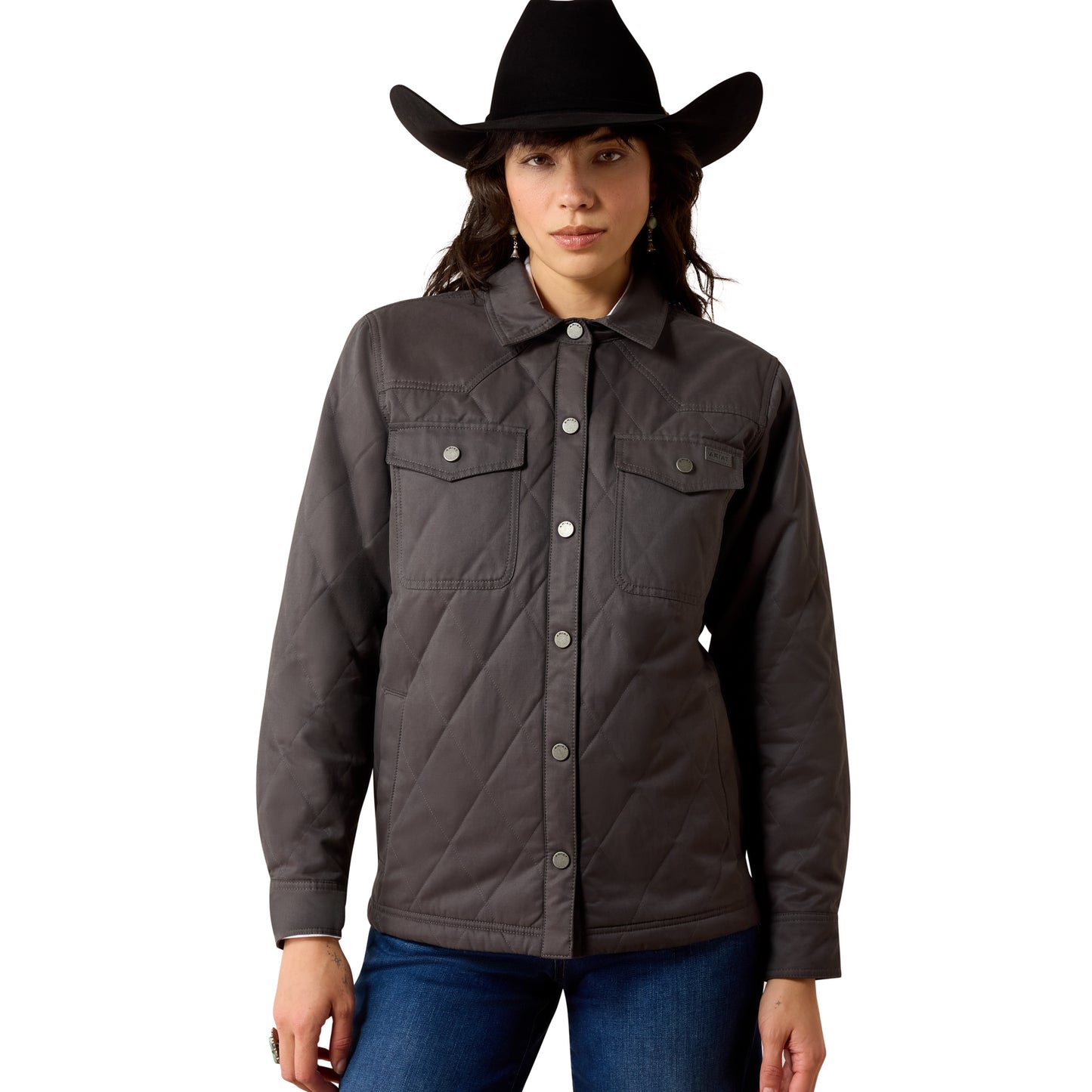 Ariat Ladies Grizzly Carbon Copy Quilted Barn Jacket 10079643
