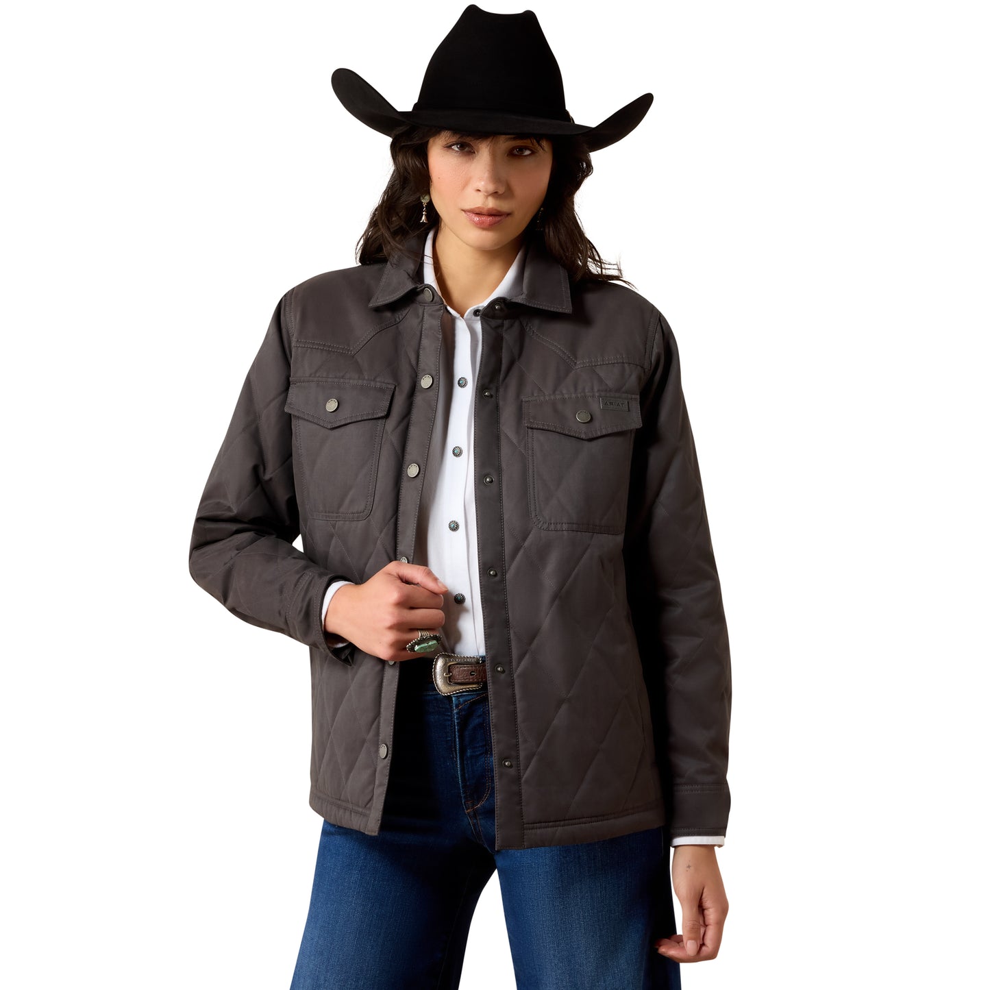 Ariat Ladies Grizzly Carbon Copy Quilted Barn Jacket 10079643