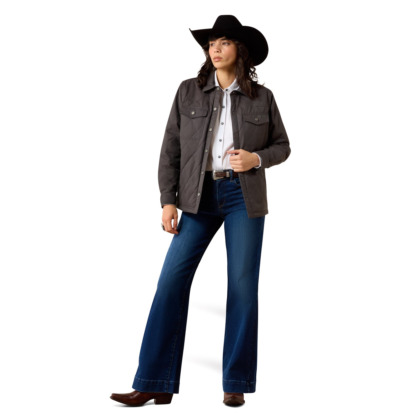 Ariat Ladies Grizzly Carbon Copy Quilted Barn Jacket 10079643