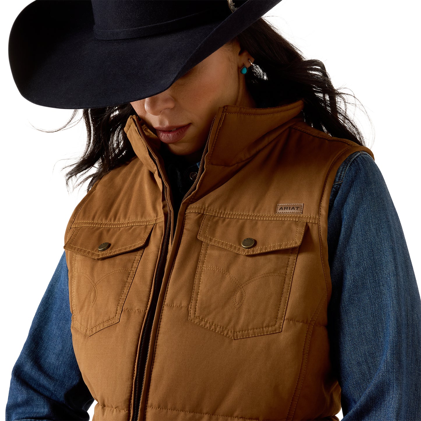 Ariat Ladies Dachshund Grizzly Quilted Vest 10079655