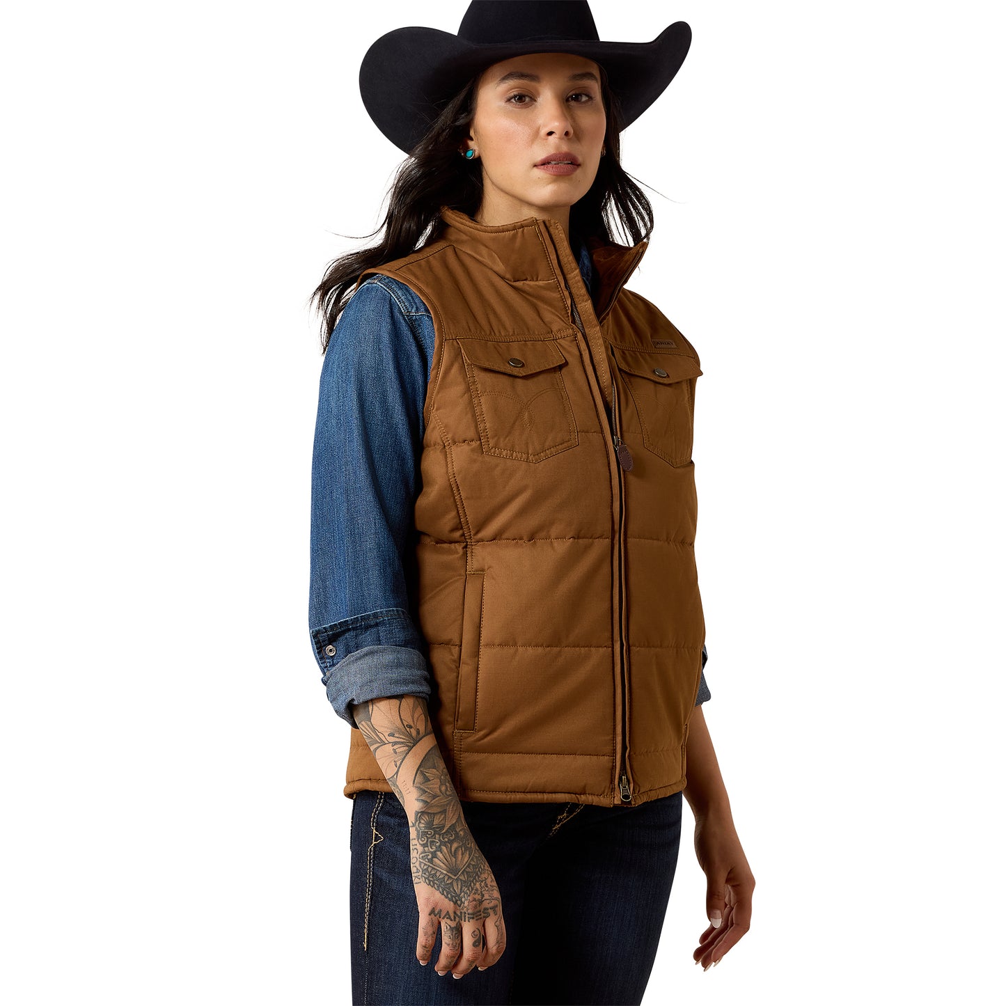 Ariat Ladies Dachshund Grizzly Quilted Vest 10079655