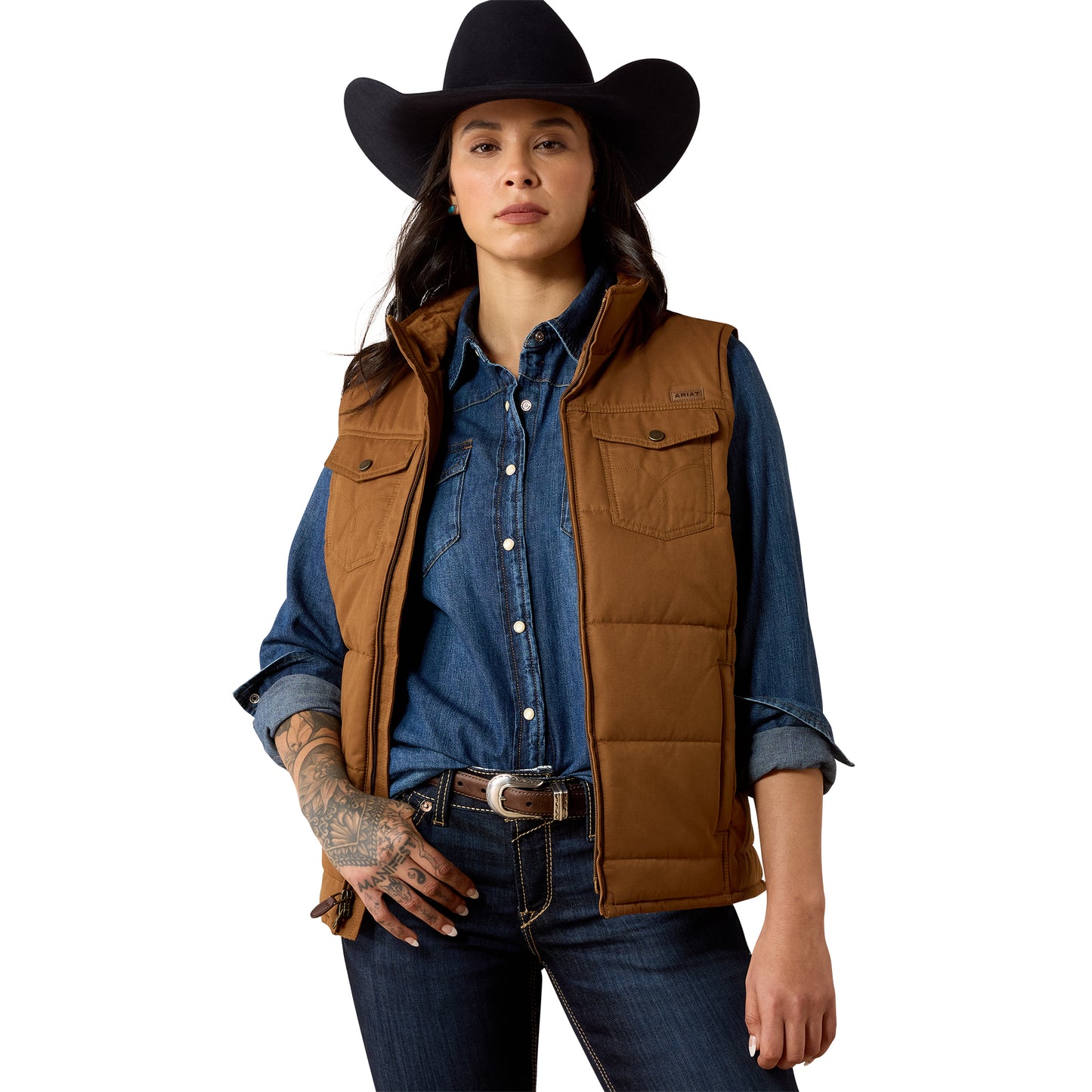 Ariat Ladies Dachshund Grizzly Quilted Vest 10079655
