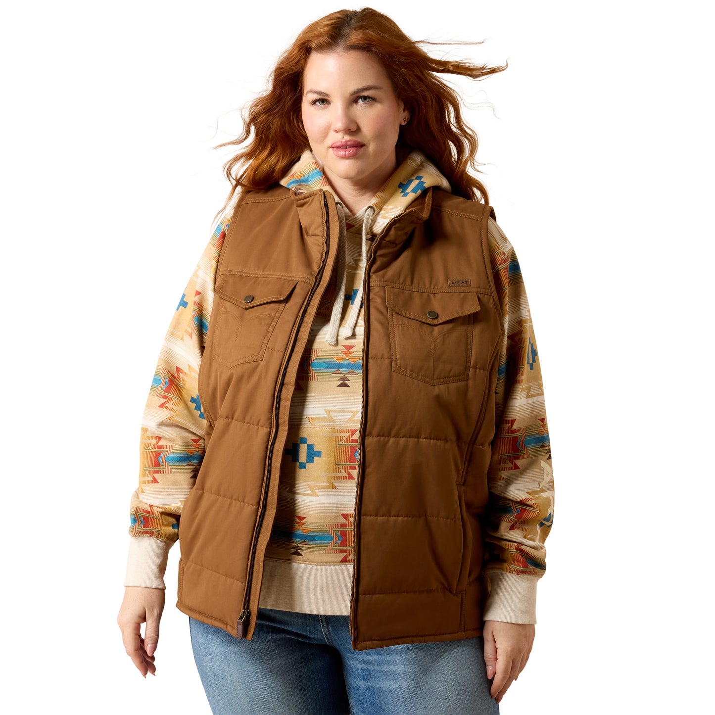 Ariat Ladies Dachshund Grizzly Quilted Vest 10079655