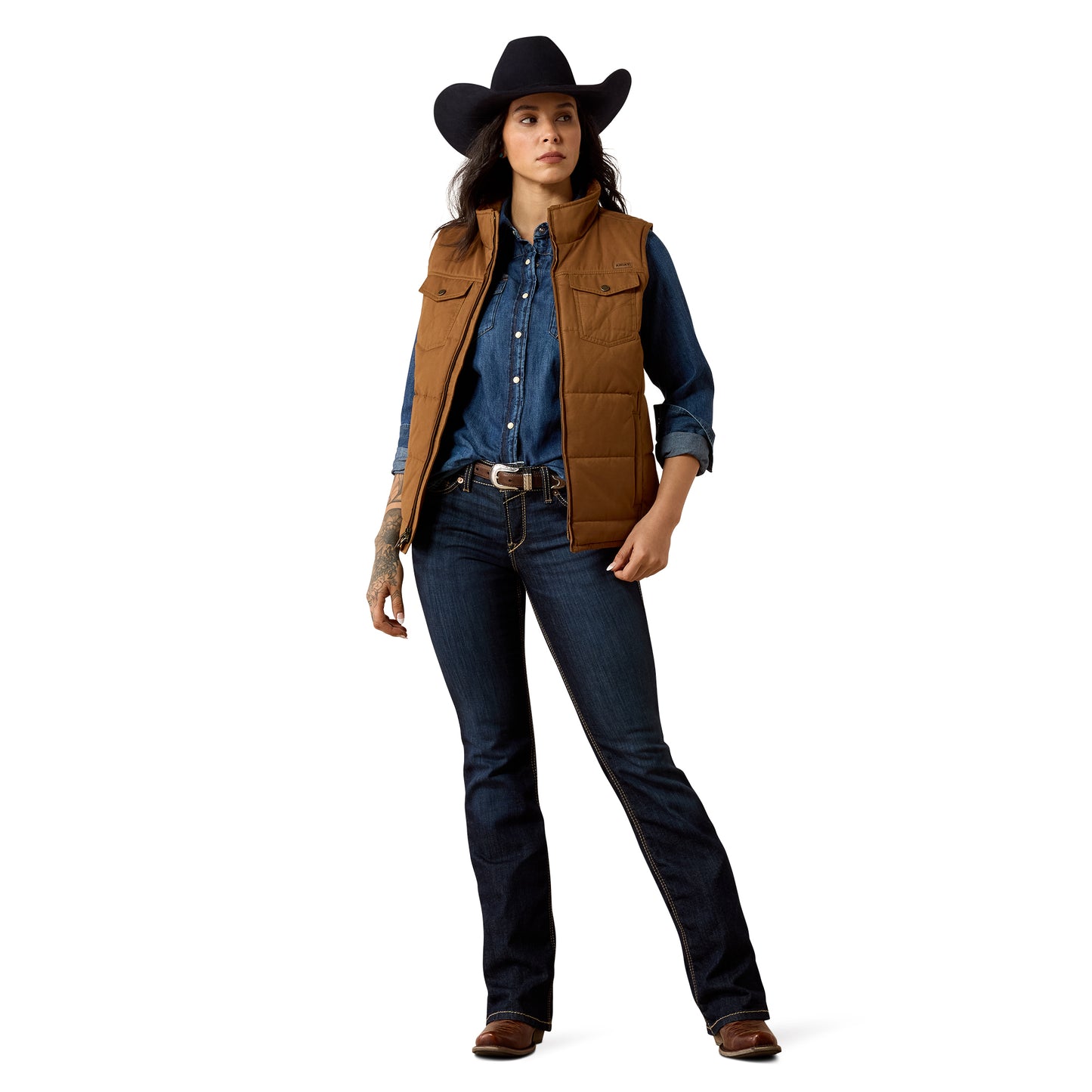 Ariat Ladies Dachshund Grizzly Quilted Vest 10079655