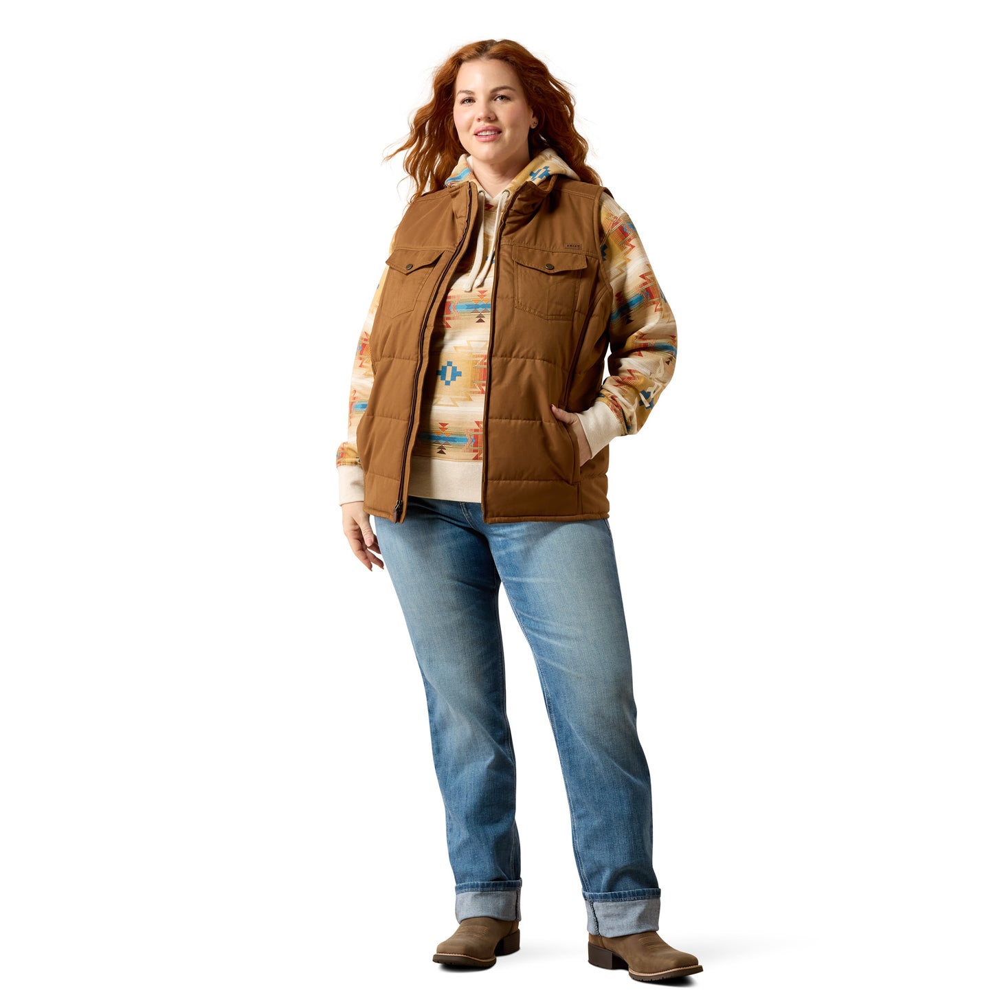 Ariat Ladies Dachshund Grizzly Quilted Vest 10079655
