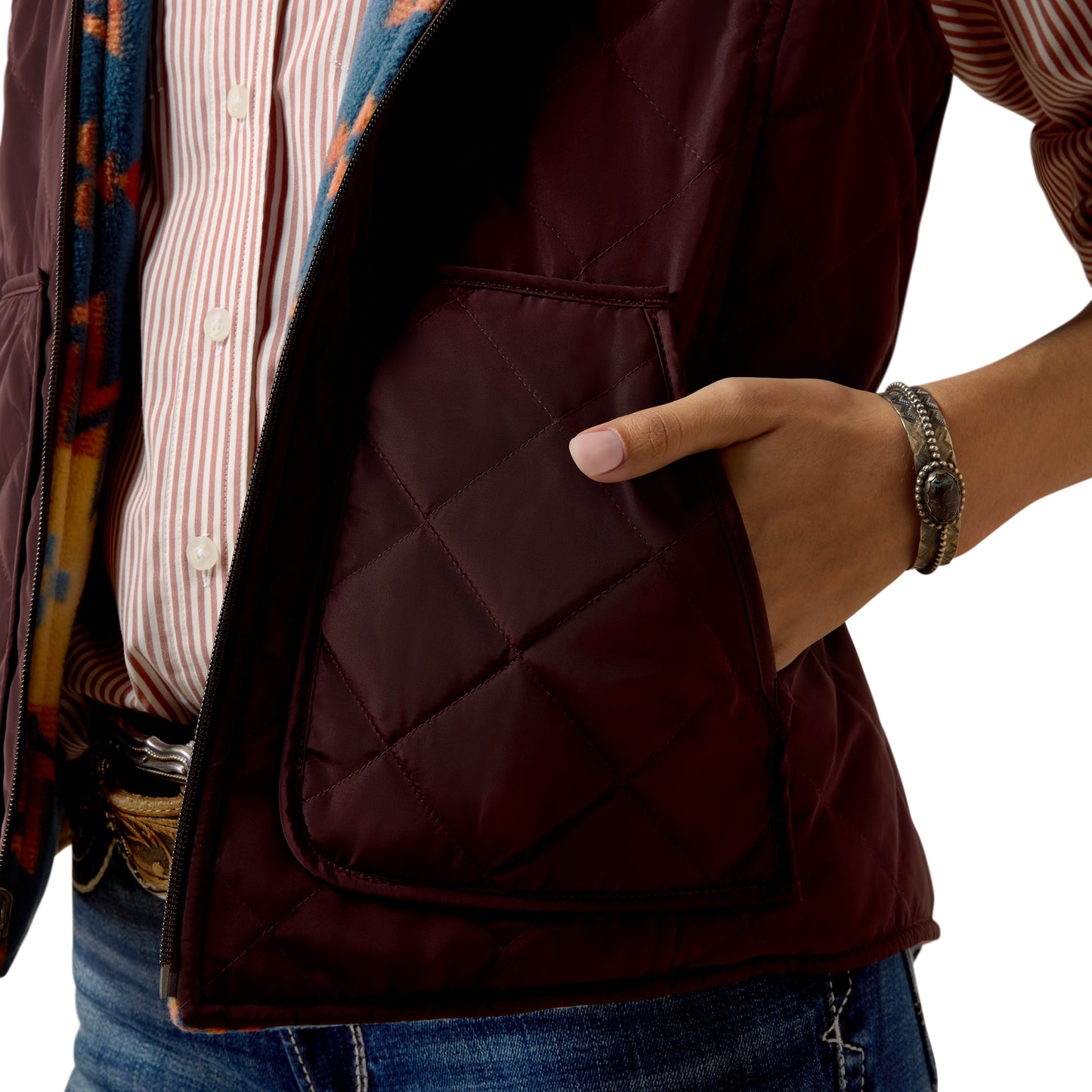 Ariat Ladies Dilon Plum Lakeside Southwest 2.0 Reversible insulated Vest 10079665