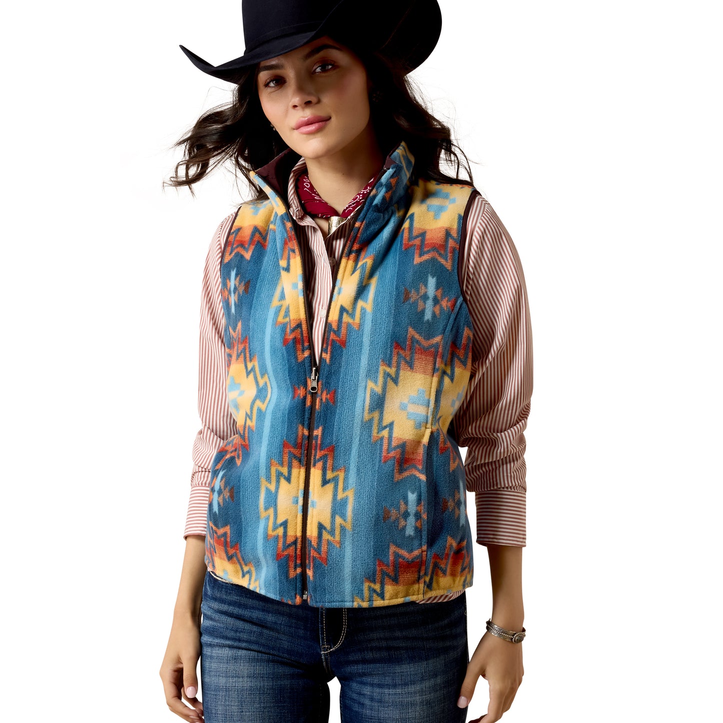 Ariat Ladies Dilon Plum Lakeside Southwest 2.0 Reversible insulated Vest 10079665